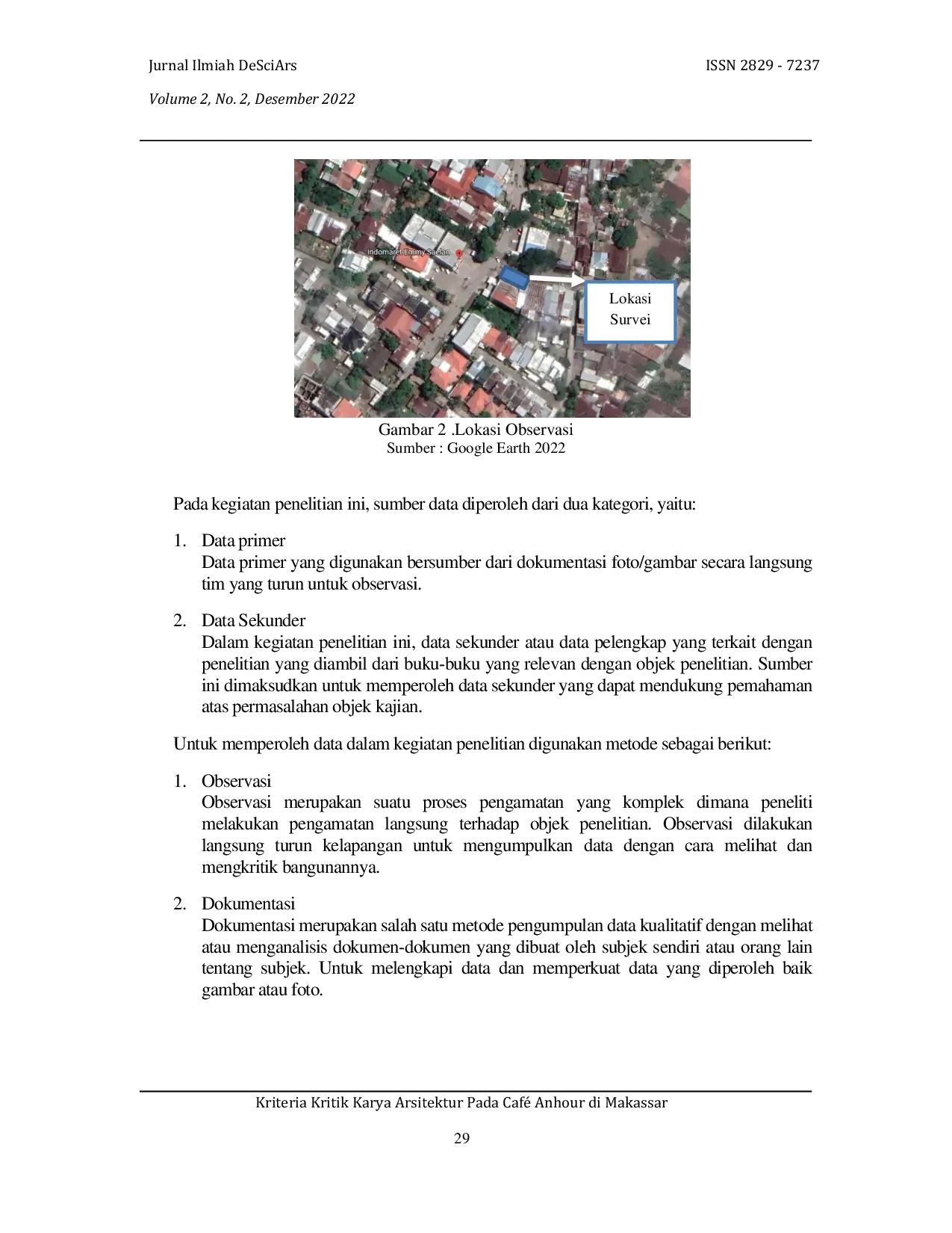 JURIS Kriteria Kritik Karya Arsitektur Pada Caf Anhour di Makassar