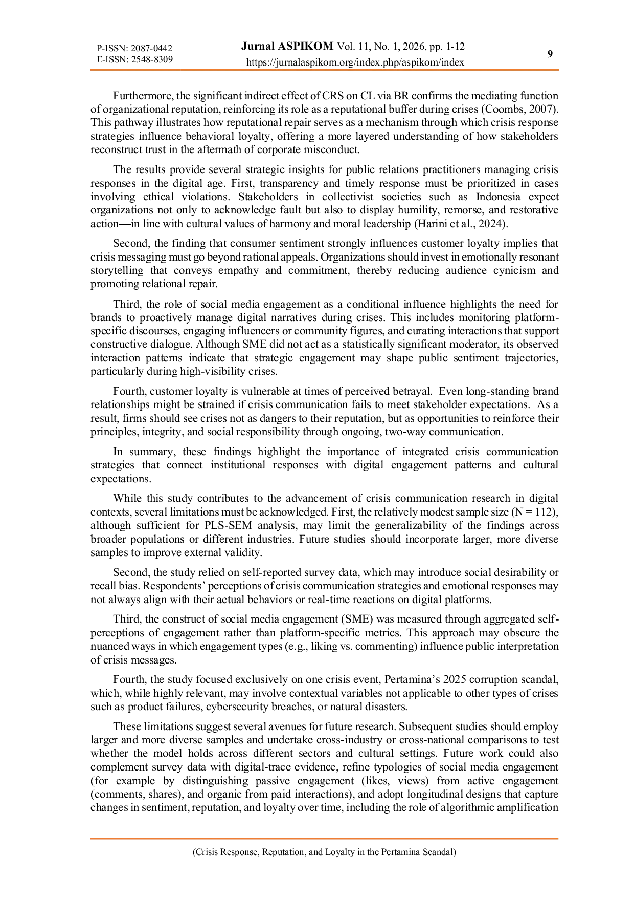 JURIS Crisis Response Reputation and Loyalty in the Pertamina Scandal