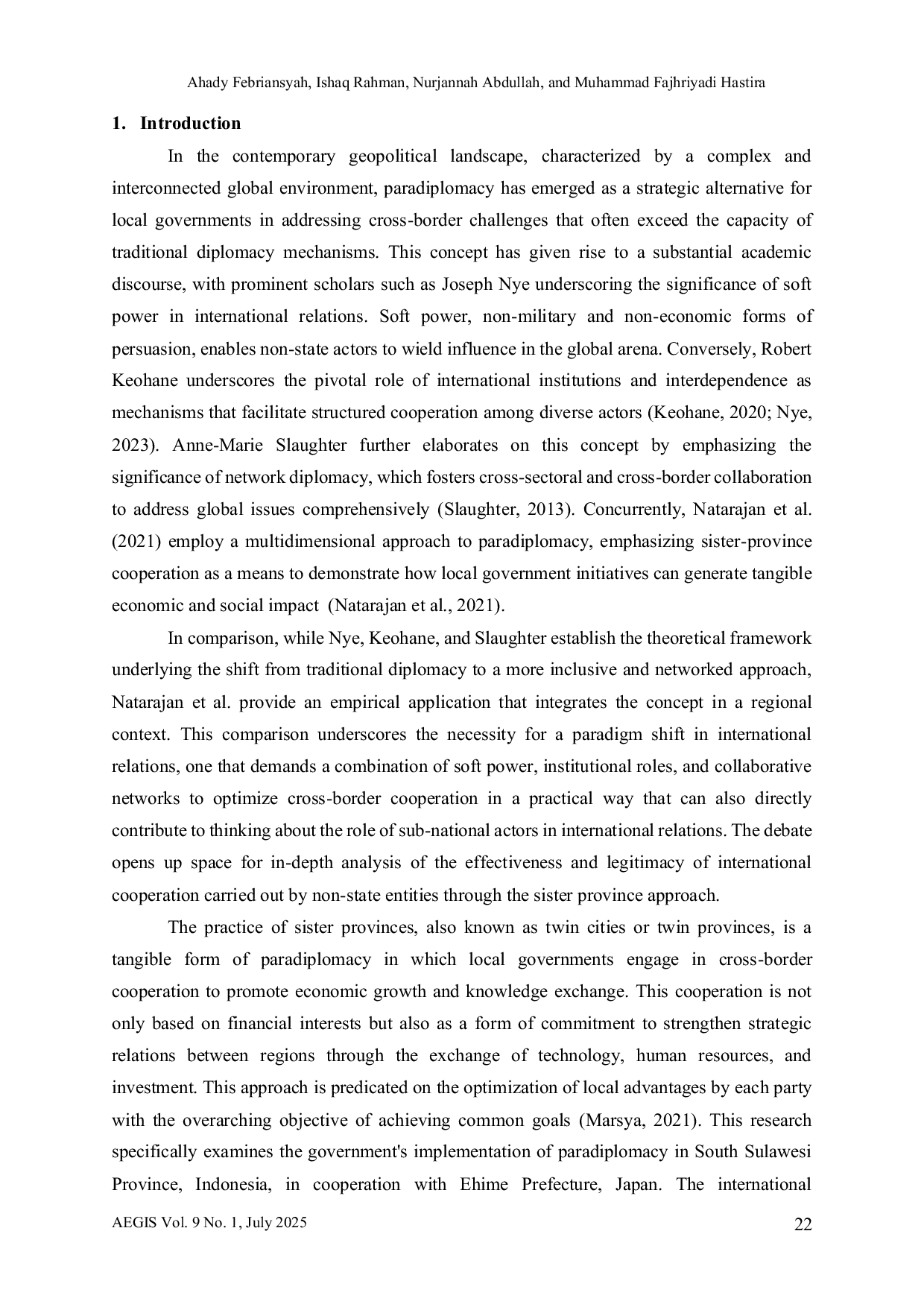JURIS Sub National Diplomacy Strategy South Sulawesi Ehime Prefecture Opportunities and Challenges Study