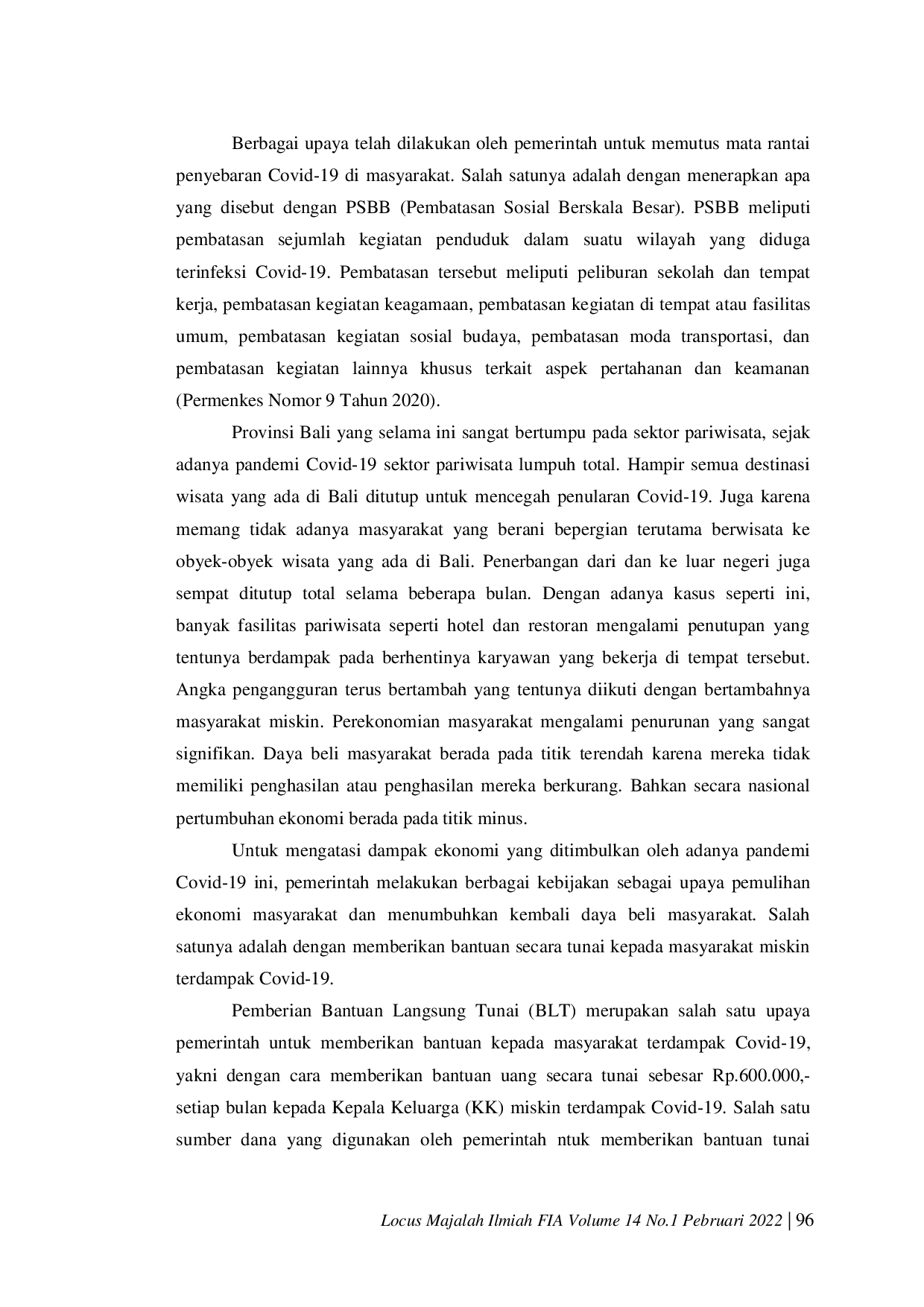 JURIS Evaluasi Program BLT Dana Desa Kepada Masyarakat Miskin Terdampak Covid 19 di Desa Patas Kecamatan Gerokgak Kabupaten Buleleng