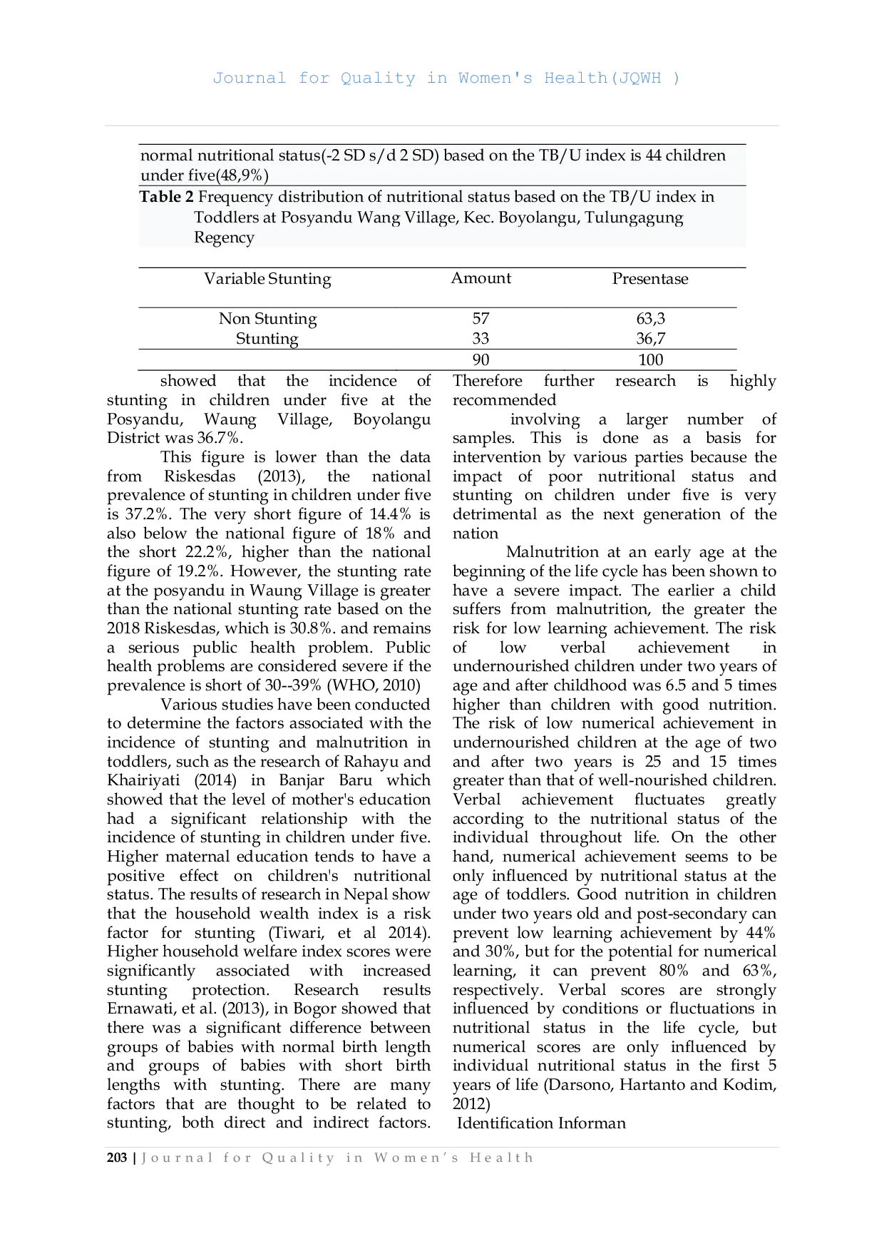 JURIS EVALUATION OF SUPPLEMENTARY FEEDING FROM THE GOVERNMENT TO STUNTING TODDLERS