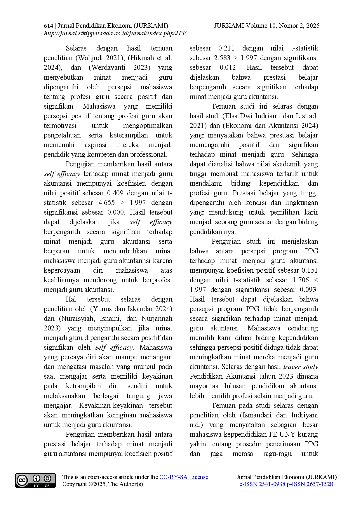 juris Faktor Faktor Yang Mempengaruhi Minat Mahasiswa Menjadi Guru Akuntansi