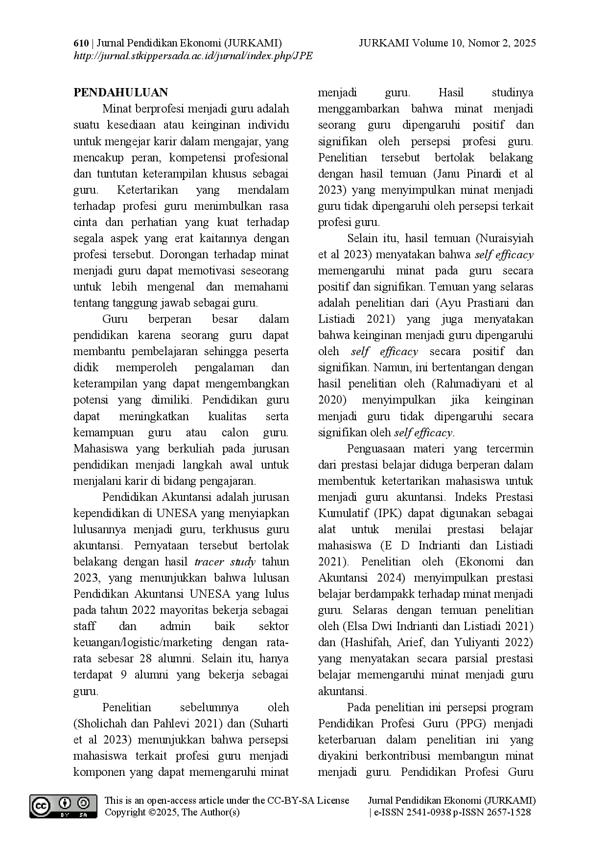 juris Faktor Faktor Yang Mempengaruhi Minat Mahasiswa Menjadi Guru Akuntansi