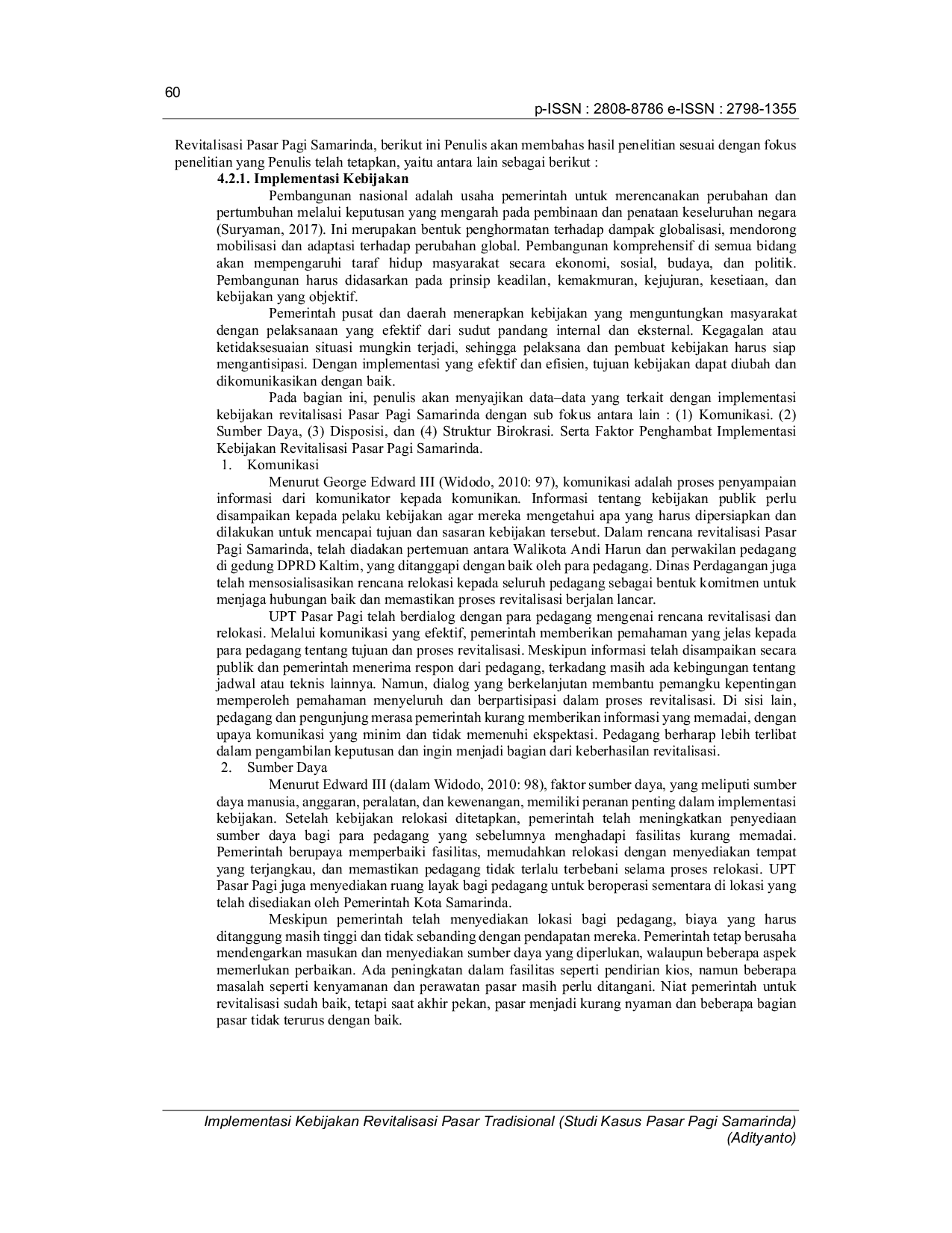 JURIS Implementasi Kebijakan Revitalisasi Pasar Tradisional Studi Kasus Pasar Pagi Samarinda