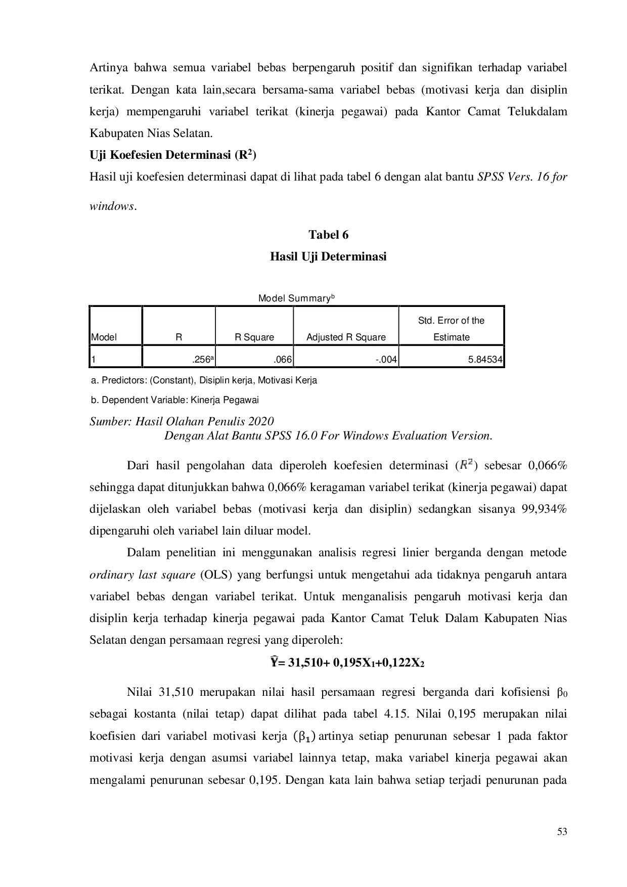 JURIS Yohanes Dakhi PENGARUH MOTIVASI KERJA DAN DISIPLIN KERJA TERHADAP KINERJA PEGAWAI PADA KANTOR CAMAT TELUKDALAM KABUPATEN NIAS SELATAN