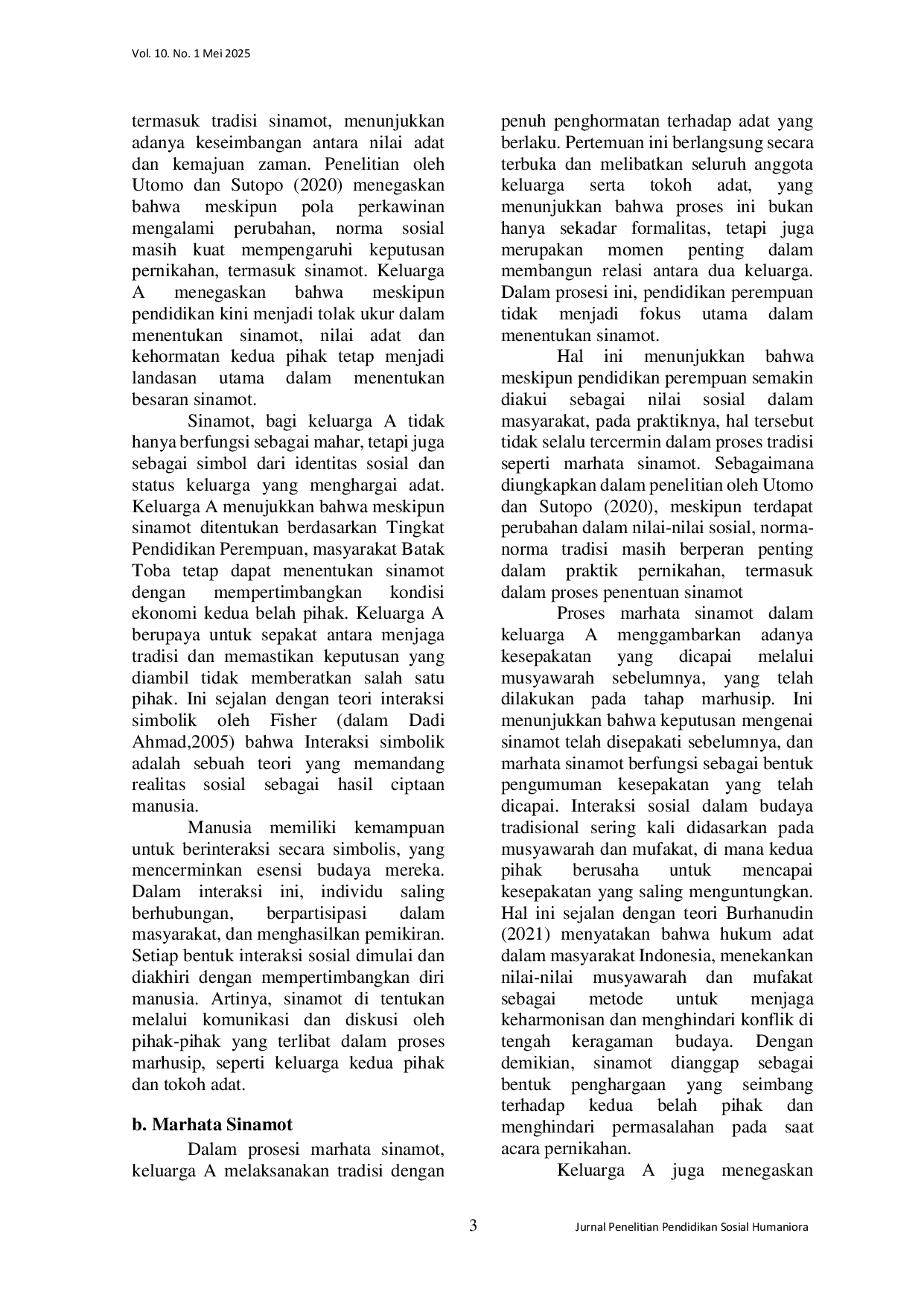 JURIS Analisis Keterkaitan Tingkat Pendidikan Perempuan dalam Tradisi Sinamot Batak Toba di Kecamatan Sidikalang Kabupaten Dairi