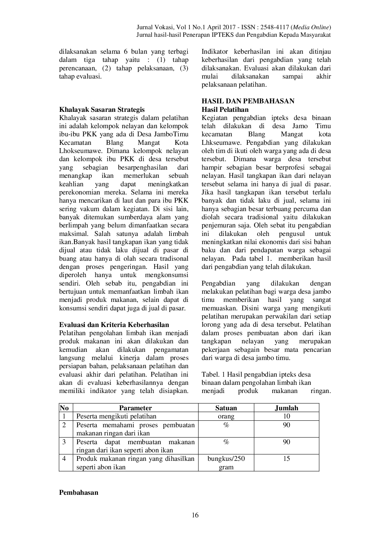 JURIS Pelatihan Pengolahan Limbah Ikan Menjadi Produk Makanan