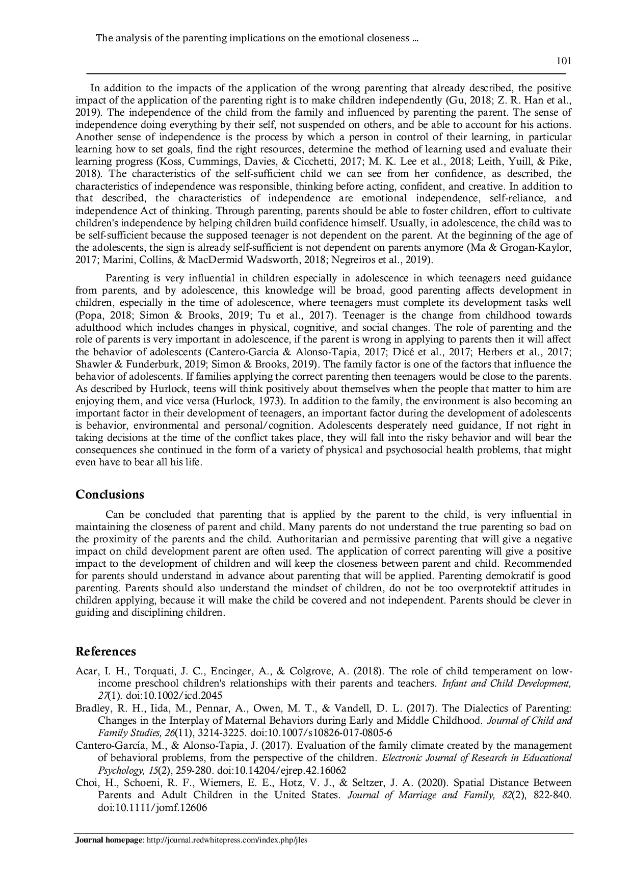 JURIS The analysis of the parenting implications on the emotional closeness of parent child improvement