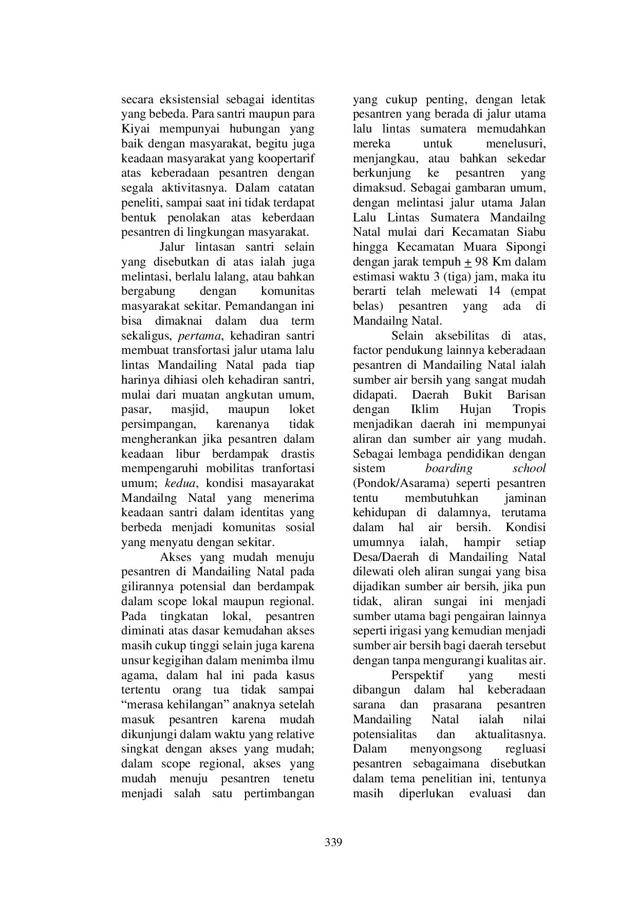 JURIS Dinamika Pesantren Studi Futuristic Transformasi Tansmisi Sistem Pesantren di Mandailing Natal