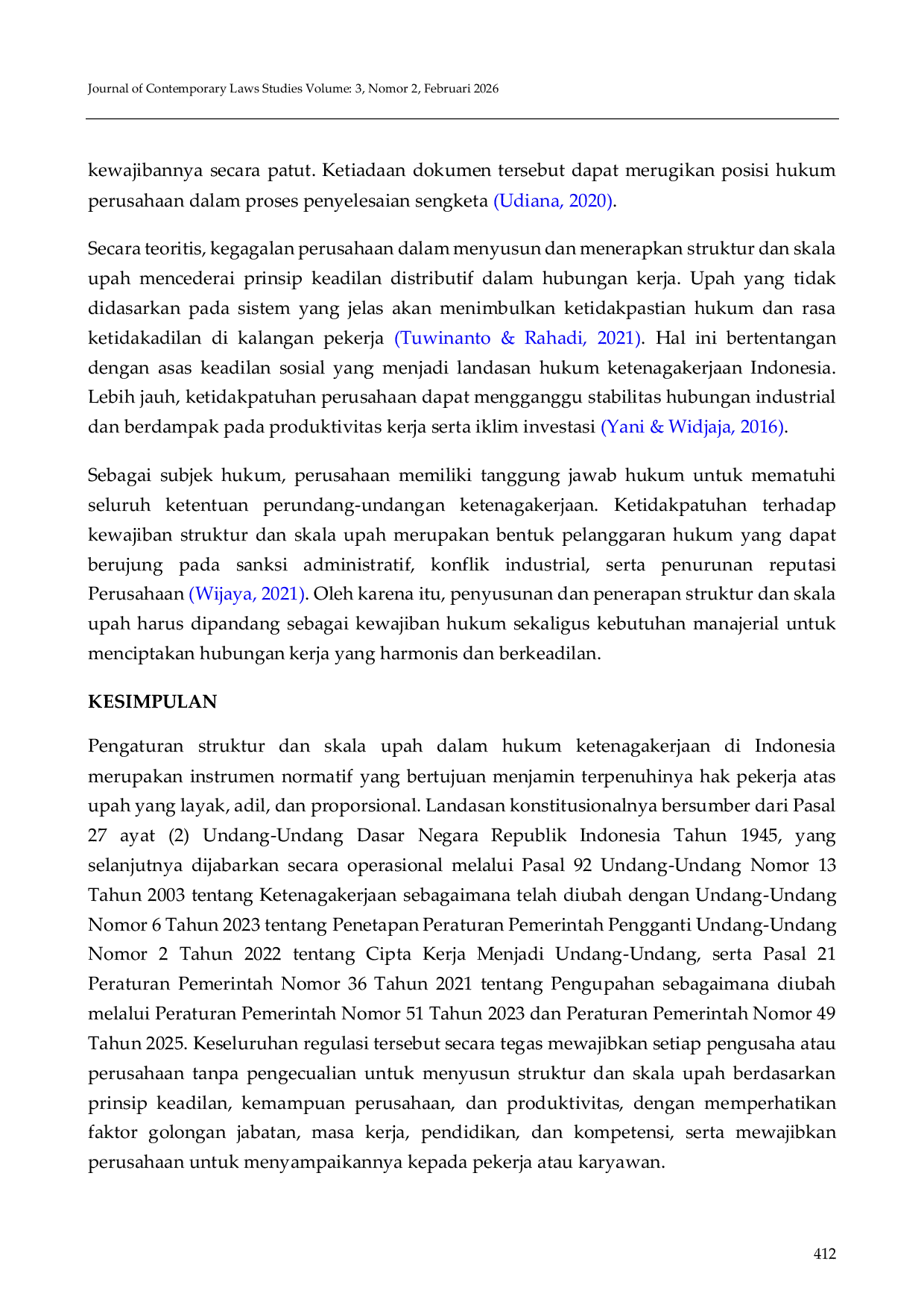 JURIS Kajian Yuridis Penerapan Struktur Skala Upah Bagi Perusahaan Berdasarkan Hukum Ketenagakerjaan
