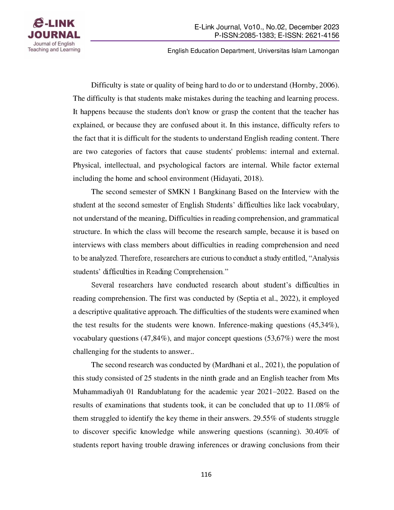 juris An Analysis On Student s Difficulties In Reading Comprehension At Smkn 1 Bangkinang