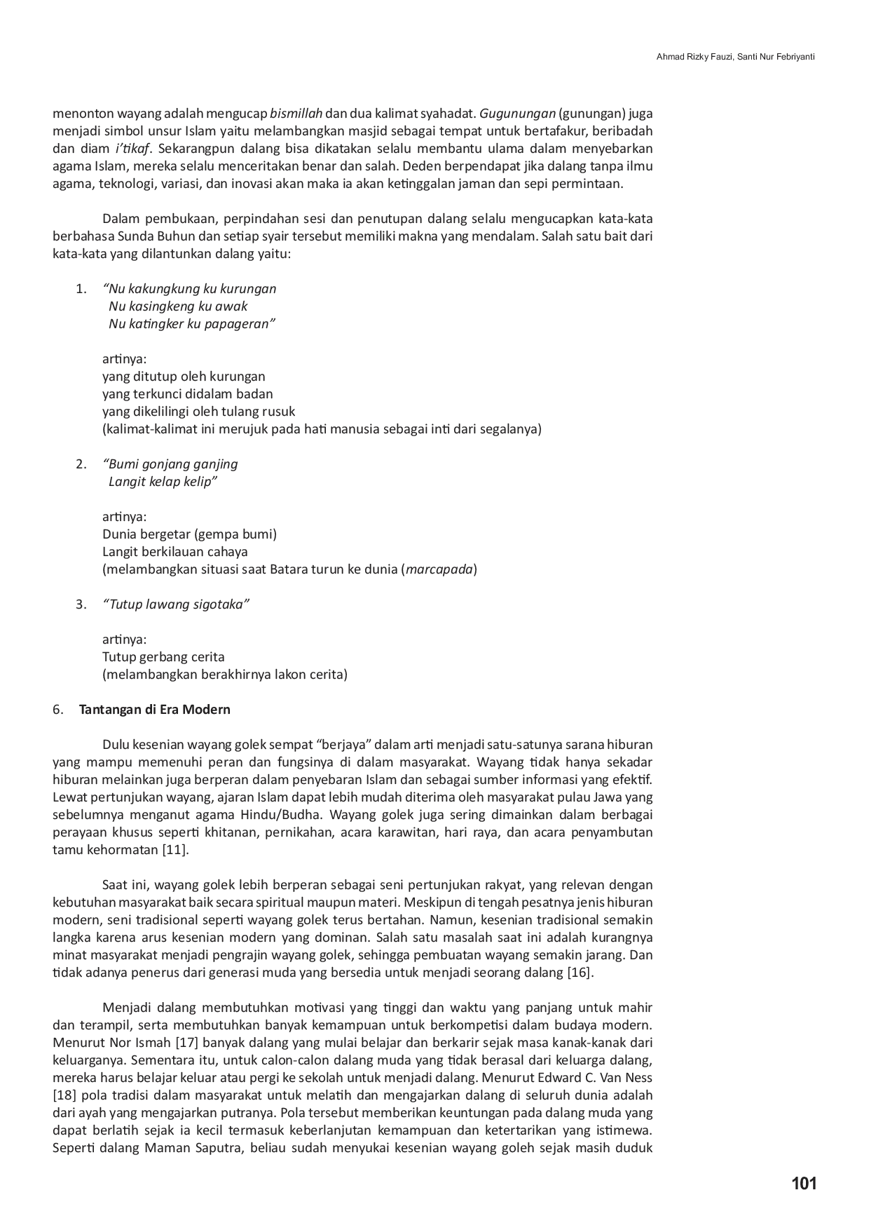 JURIS Makna Simbolik Seni Wayang Golek Studi Kasus Kecamatan Sukadana Kabupaten Ciamis Jawa Barat