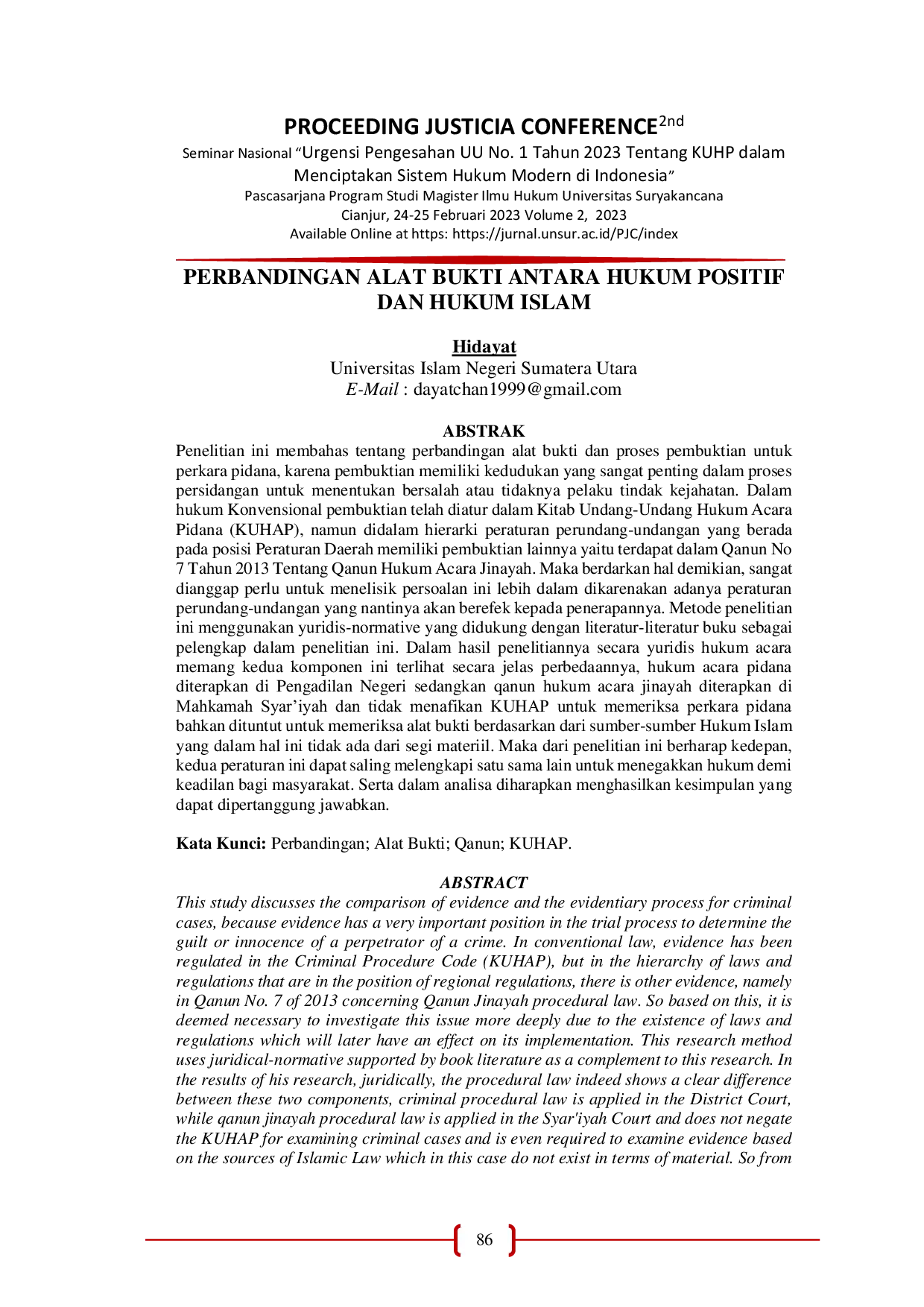 JURIS Perbandingan Alat Bukti Antara Hukum Positif Dan Hukum Islam