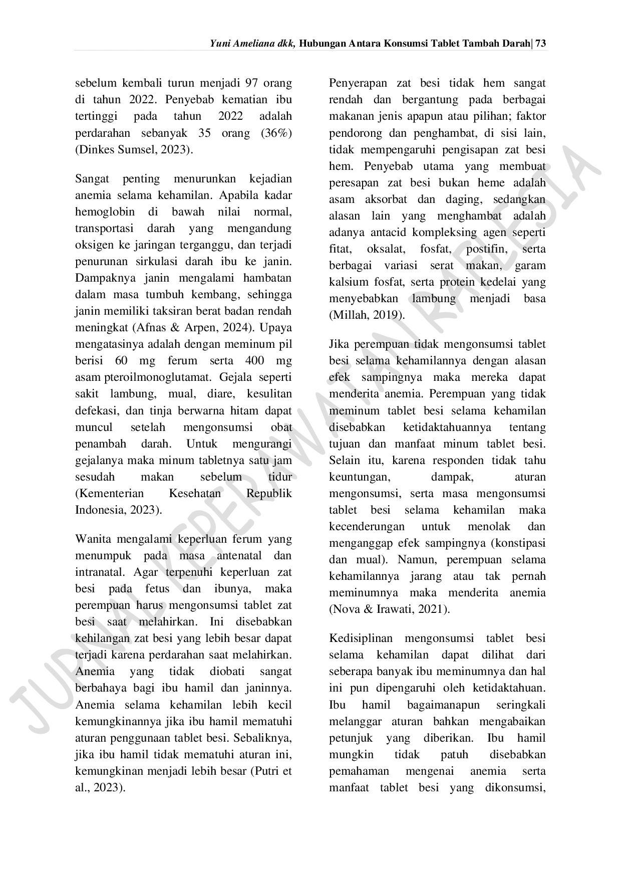 JURIS Hubungan Antara Konsumsi Tablet Tambah Darah Dengan Kejadian Anemia Pada Ibu Hamil