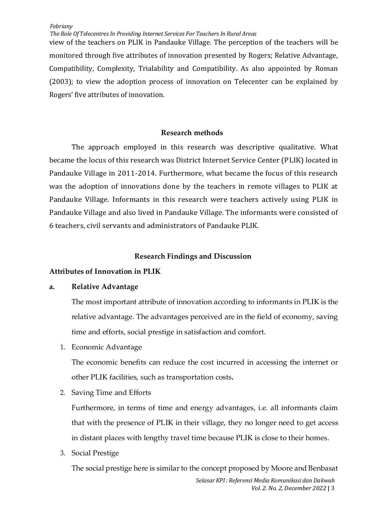 JURIS The Role of Telecentres in Providing Internet Services for Teachers in Rural Areas