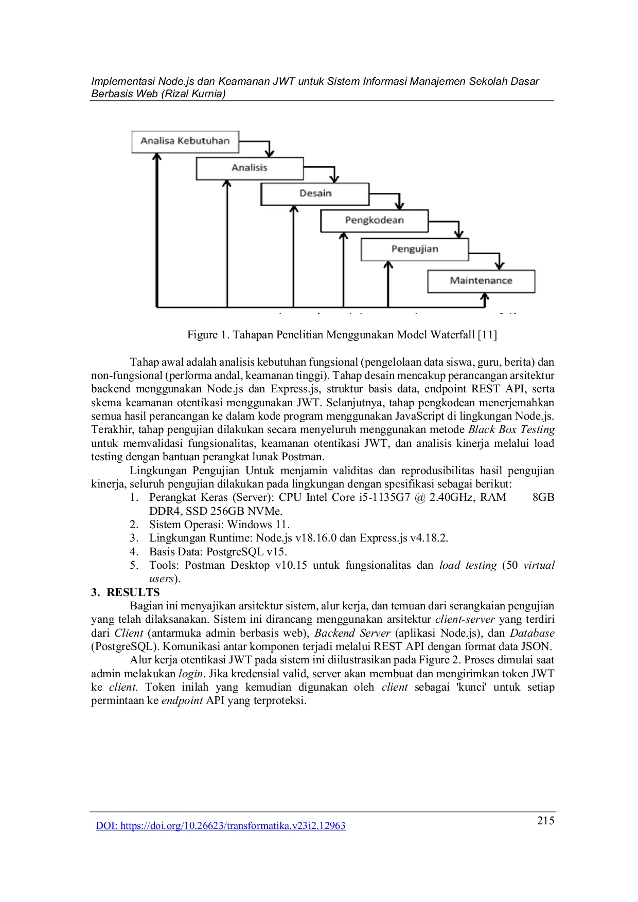 JURIS Implementasi Node js dan Keamanan JWT untuk Sistem Informasi Manajemen Sekolah Dasar Berbasis Web