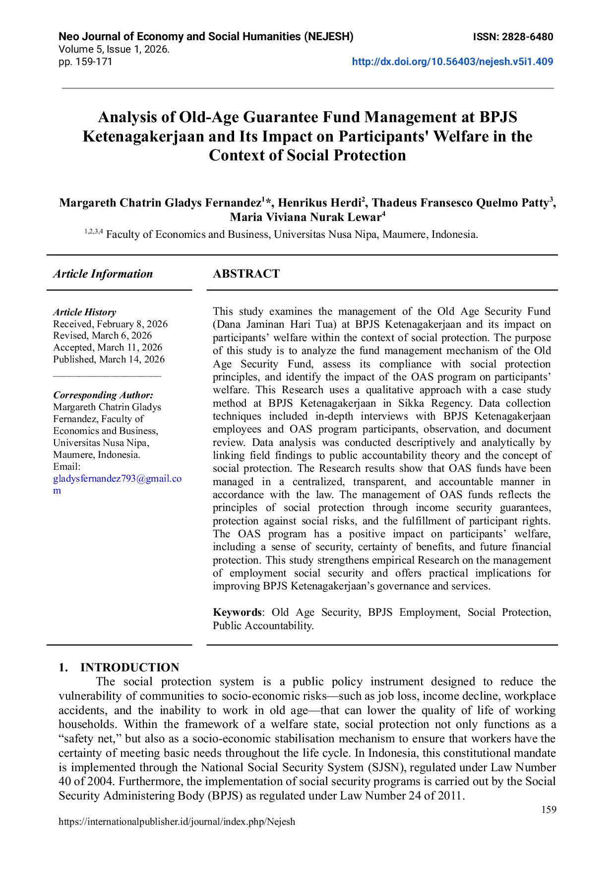 JURIS Analysis Of Old Age Guarantee Fund Management At BPJS Ketenagakerjaan And Its Impact On Participants Welfare In The Context Of Social Protection