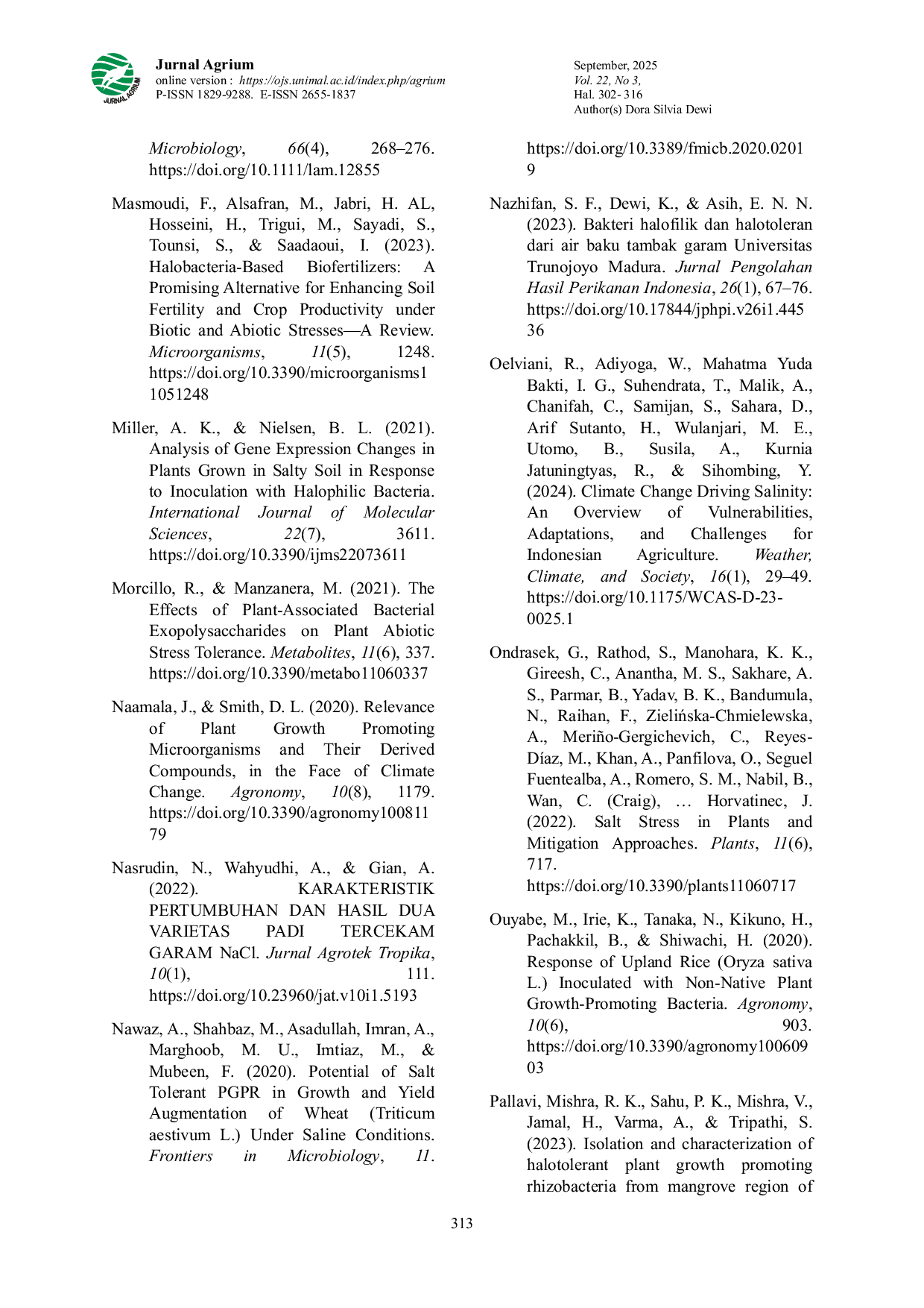 JURIS Pemanfaatan Bakteri Halotoleran Untuk Meningkatkan Toleransi Padi Terhadap Cekaman Salinitas Review