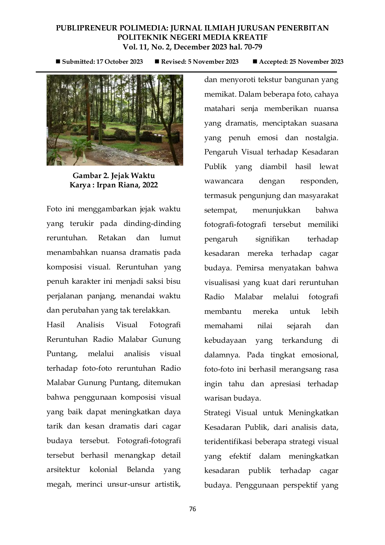 JURIS Photograph Of The Ruins Of Radio Malabar On Mount Puntang Photography As A Communication Tool To Promote Cultural Heritage