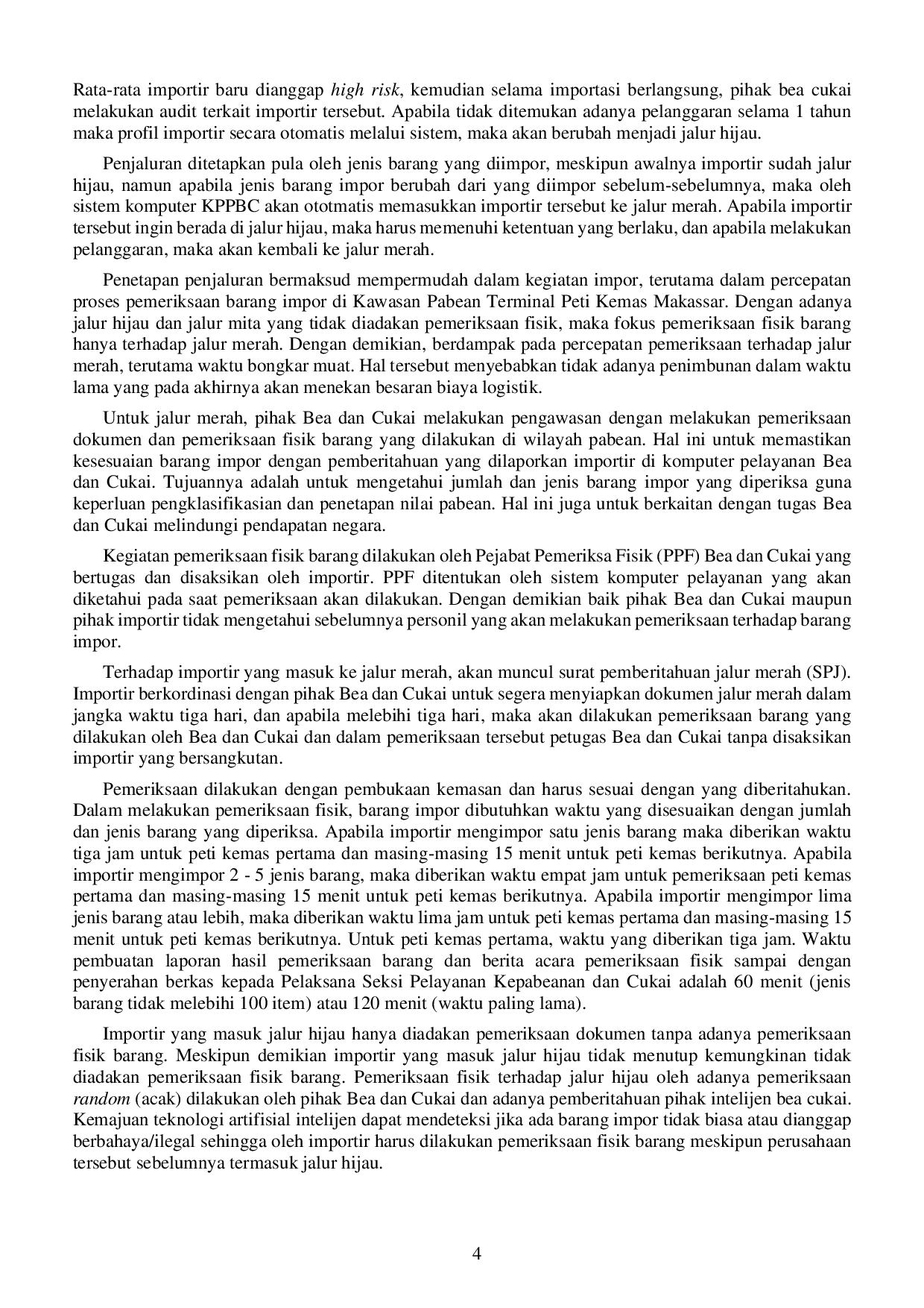 JURIS Analisis Penjaluran Barang Impor pada Pelabuhan Peti Kemas Makassar