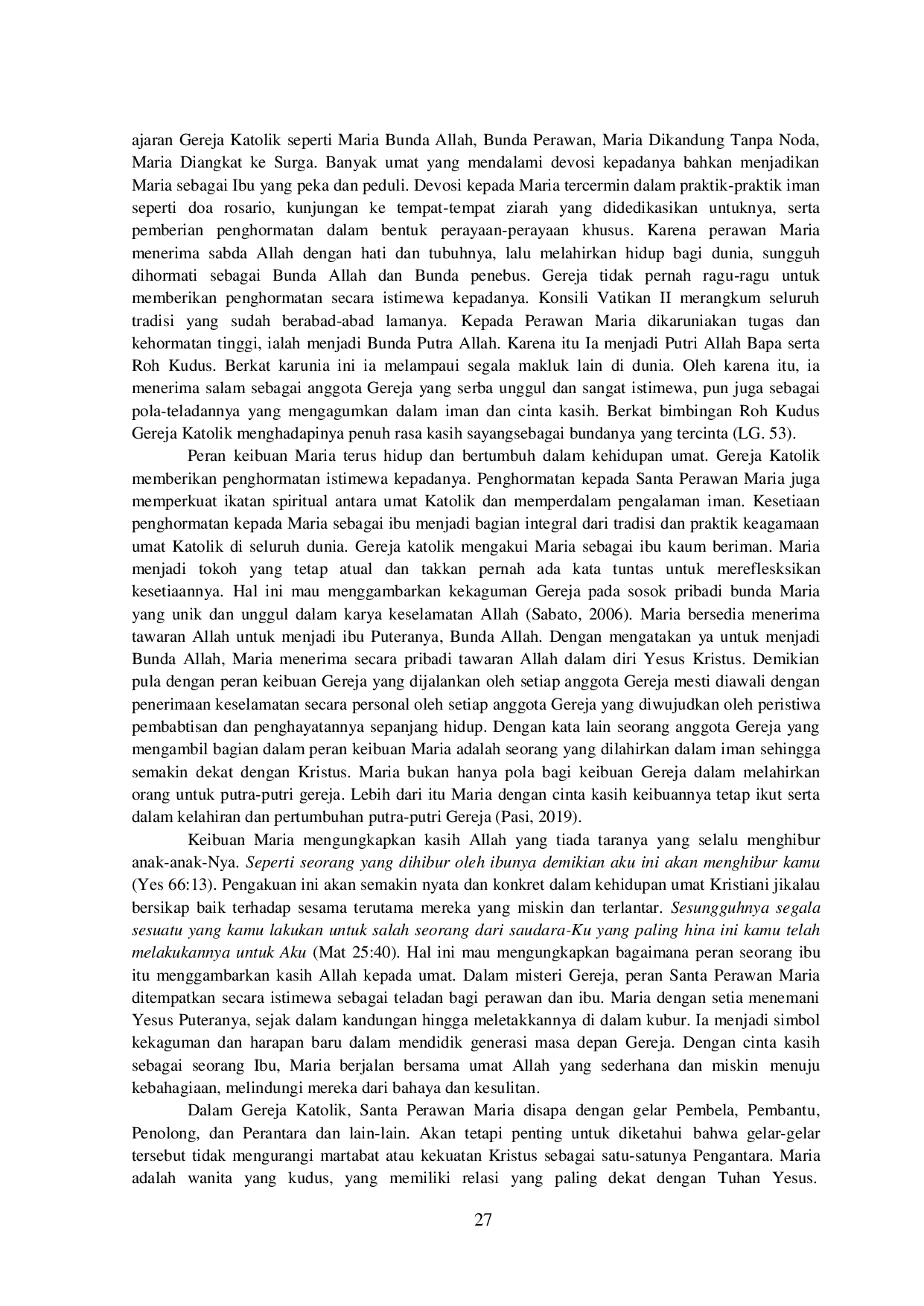 JURIS Peran Keibuan Maria dalam Pastoral Kaum Awam dan Implikasinya Bagi Guru Agama Katolik