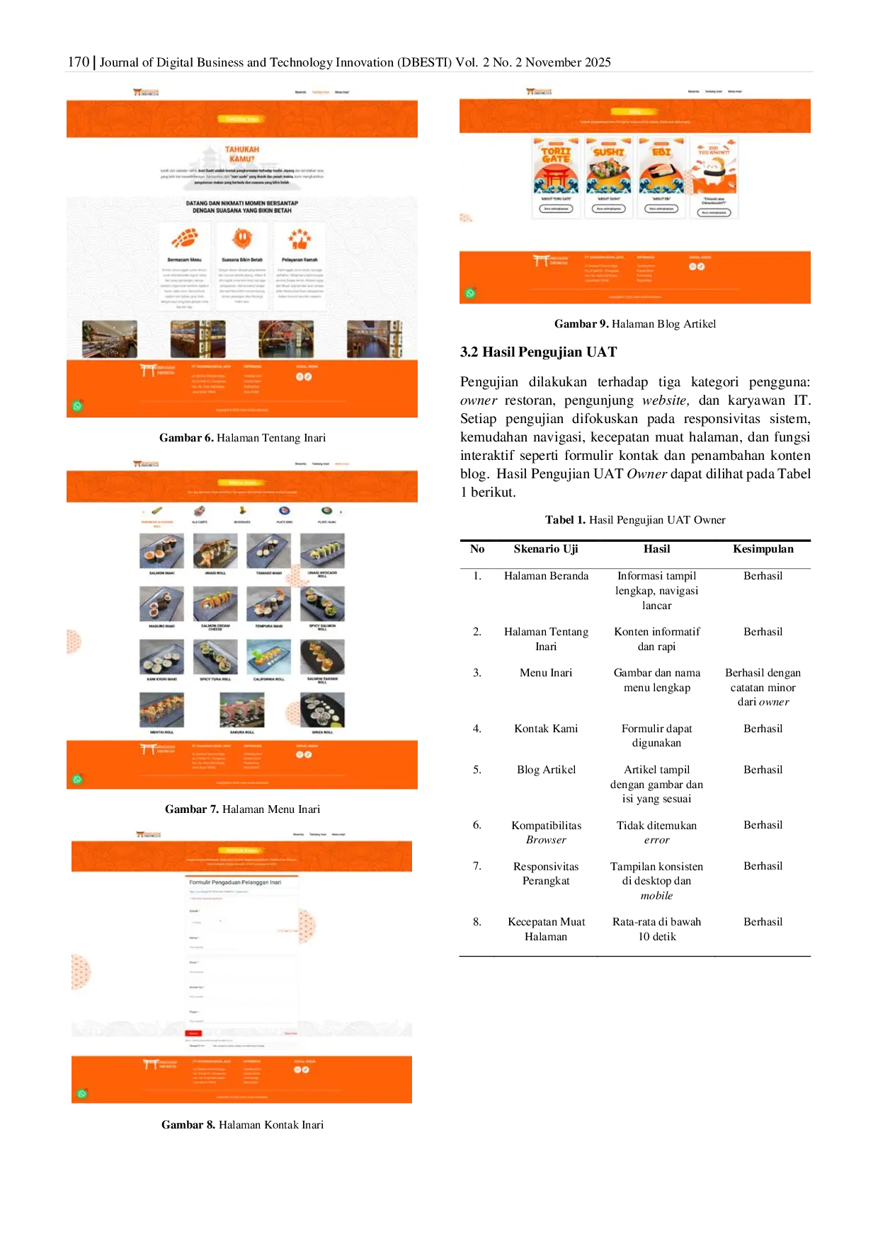 JURIS Company Profile Website Design and Development with WordPress CMS for Inari Sushi Indonesia
