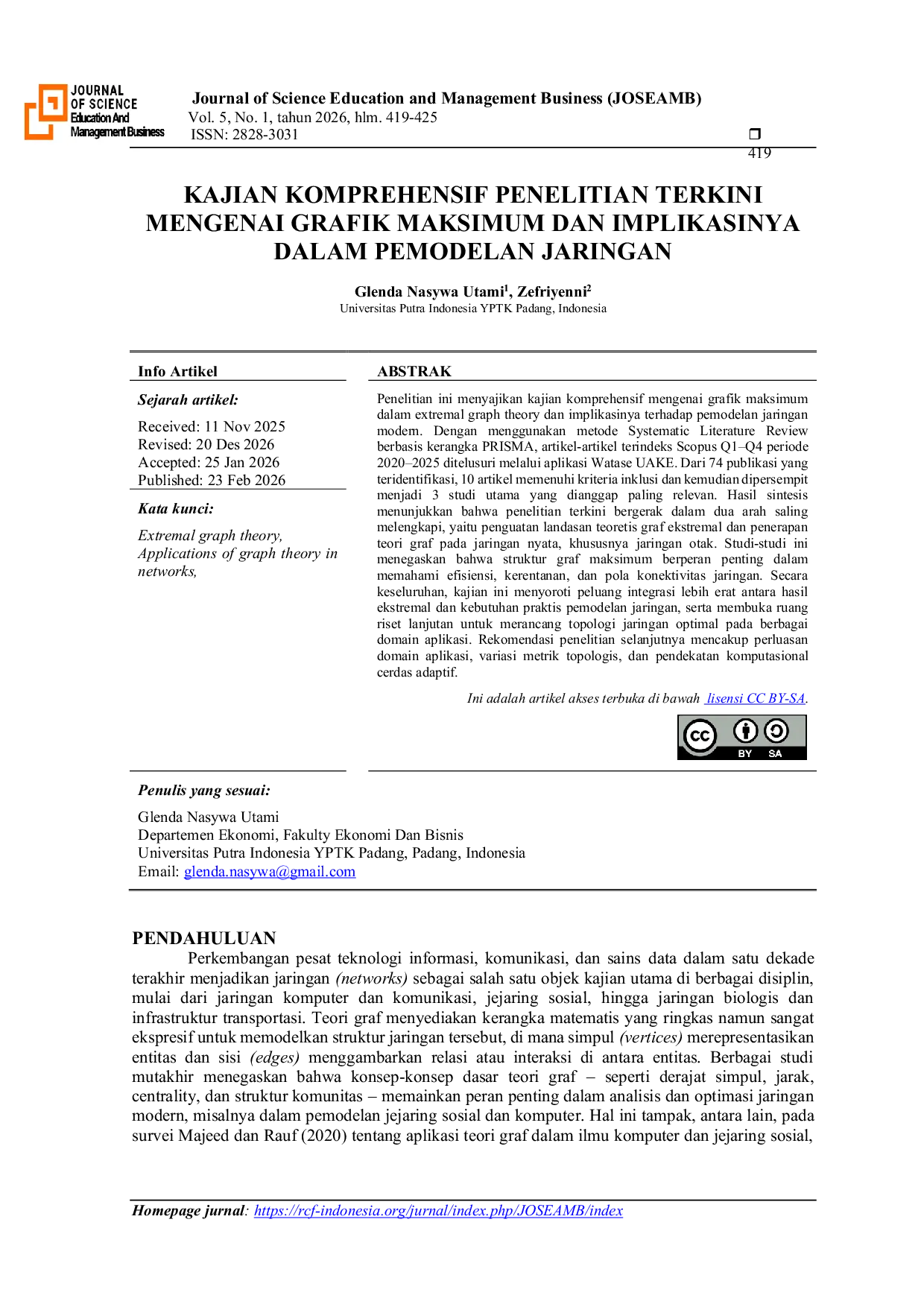 JURIS Kajian Komprehensif Penelitian Terkini Mengenai Grafik Maksimum Dan Implikasinya Dalam Pemodelan Jaringan