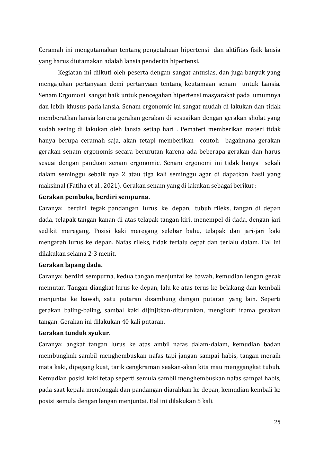 JURIS Edukasi Pentingnya Senam Ergonomis Untuk Hipertensi Lansia