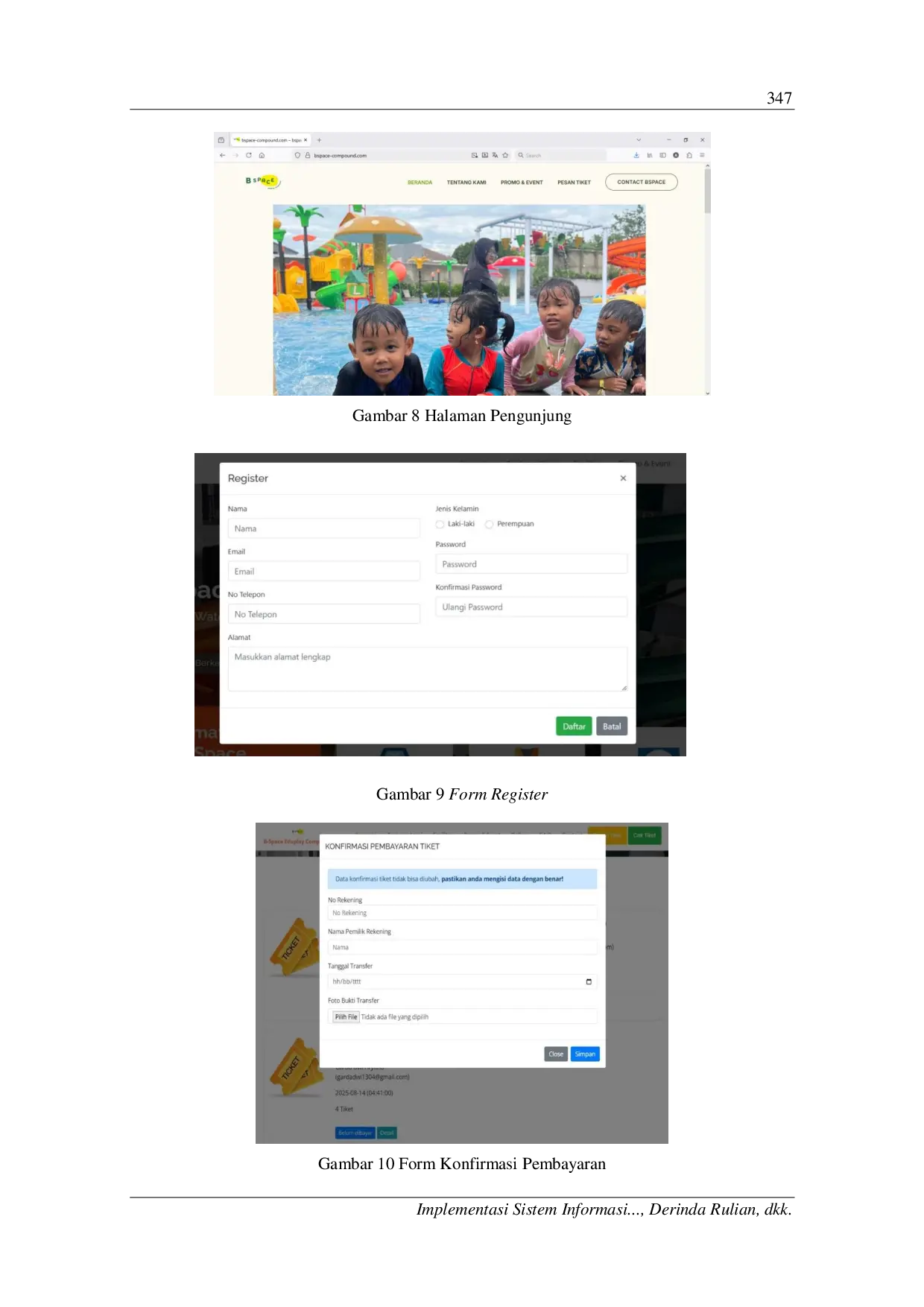 JURIS Implementasi Sistem Informasi Pemesanan Tiket Pada Destinasi Wisata Air Depok Berbasis Web