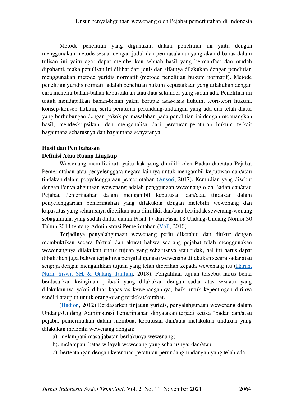 JURIS Unsur penyalahgunaan wewenang oleh Pejabat pemerintahan