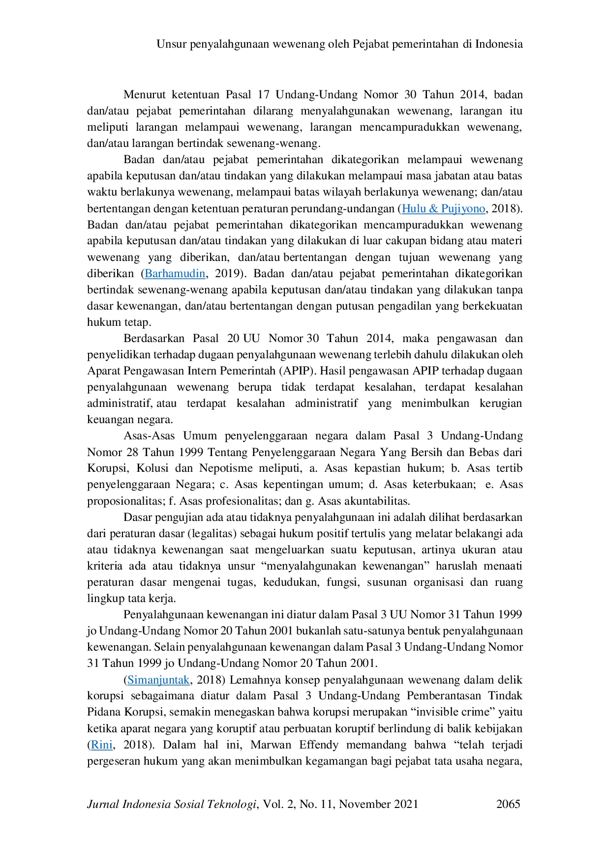 JURIS Unsur penyalahgunaan wewenang oleh Pejabat pemerintahan