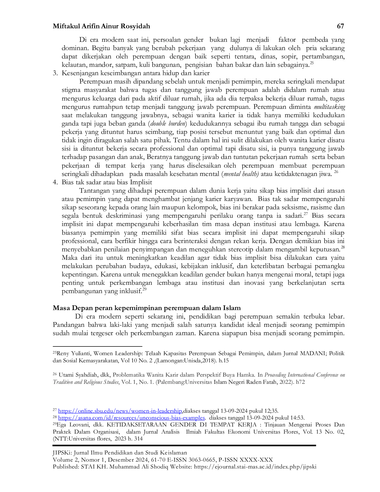 JURIS PERAN WANITA DALAM KEPEMIMPINAN ISLAM Sejarah Dan Prospek Masa Depan PERAN WANITA DALAM KEPEMIMPINAN ISLAM Sejarah Dan Prospek Masa Depan