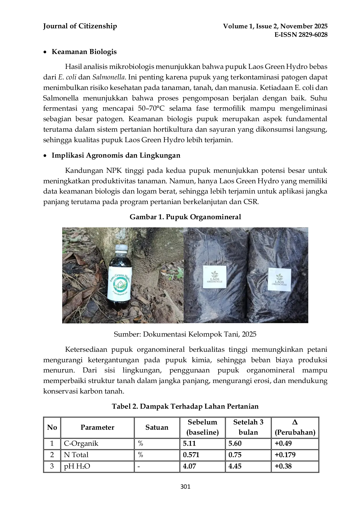 JURIS Dampak Lingkungan dan Sosial Ekonomi Program CSR PLTG Borang Studi Pemanfaatan Limbah Perusahaan menjadi Pupuk Organomineral terhadap Kesejahteraan Petani Lokal