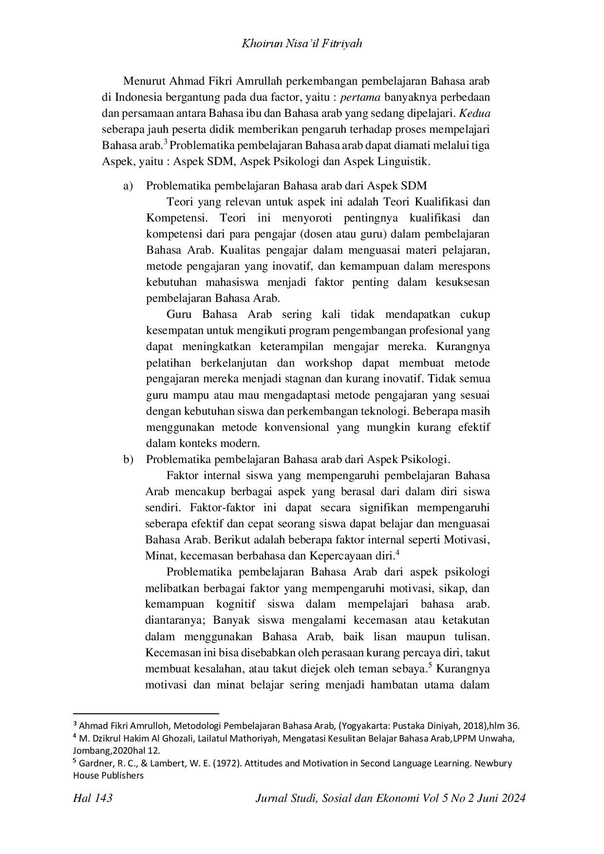juris Problematica Pembelajaran Bahasa Arab Di Stai Sabilul Muttaqin Mojokerto