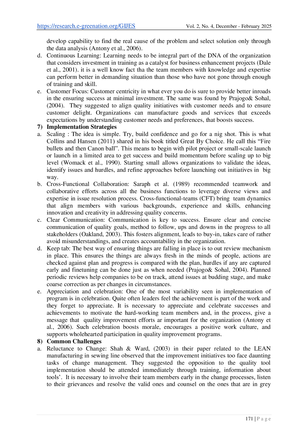 JURIS Enhancing Operational Excellence Through use TQM Lean and 6 Sigma
