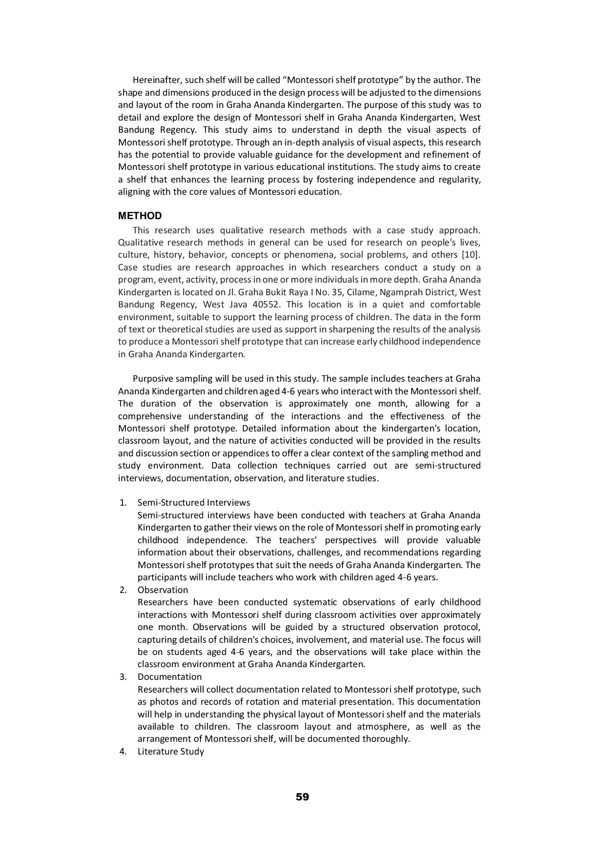 JURIS Shelf Design for Montessori Teaching Environment at Graha Ananda Kindergarten West Bandung Regency