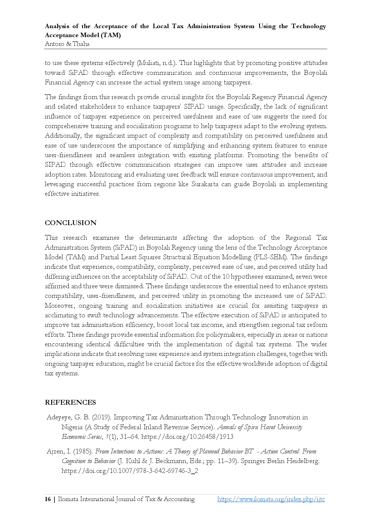 juris Analysis of the Acceptance of the Local Tax Administration System Using the Technology Acceptance Model TAM