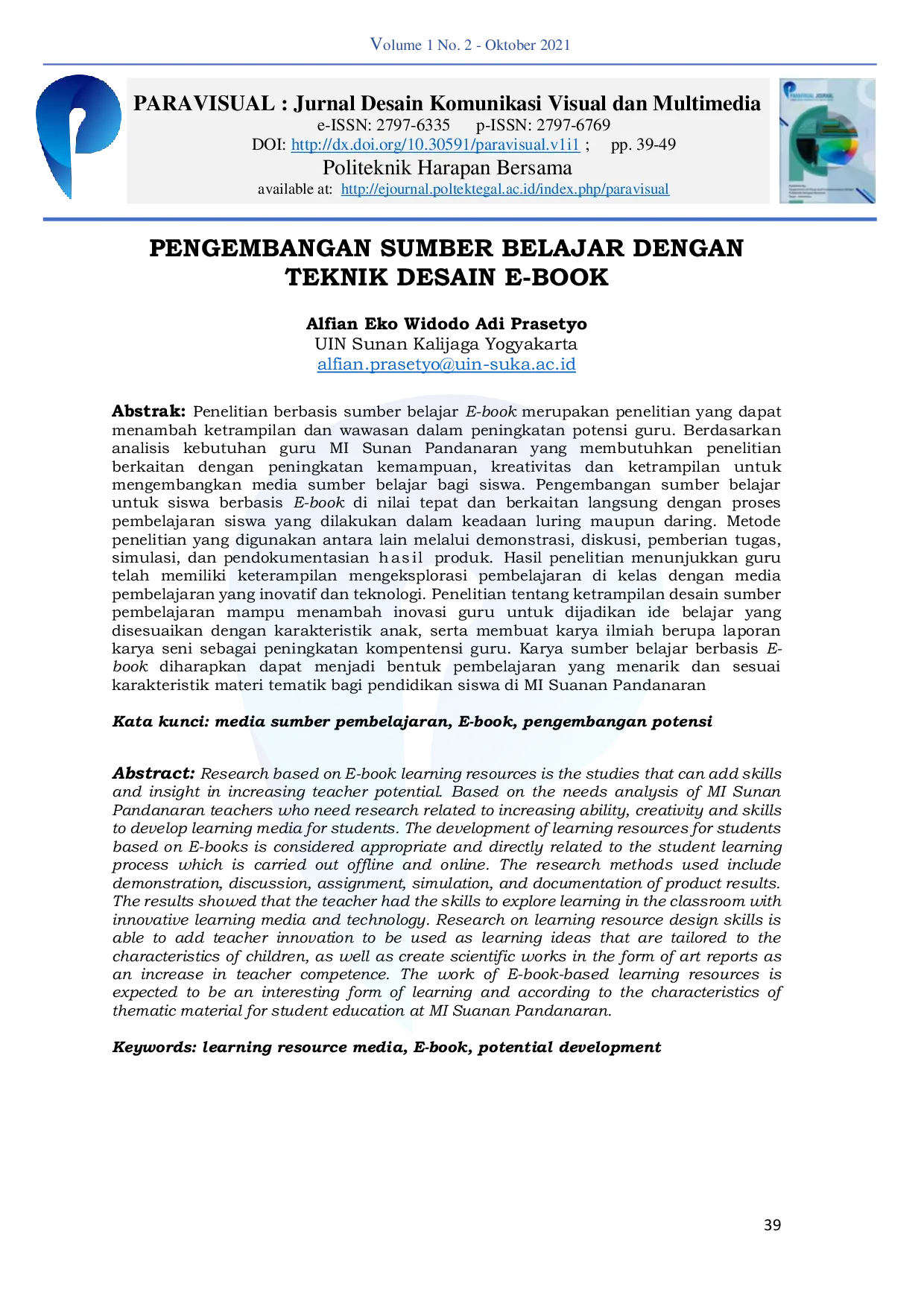 JURIS Pengembangan Sumber Belajar dengan Teknik Desain E Book