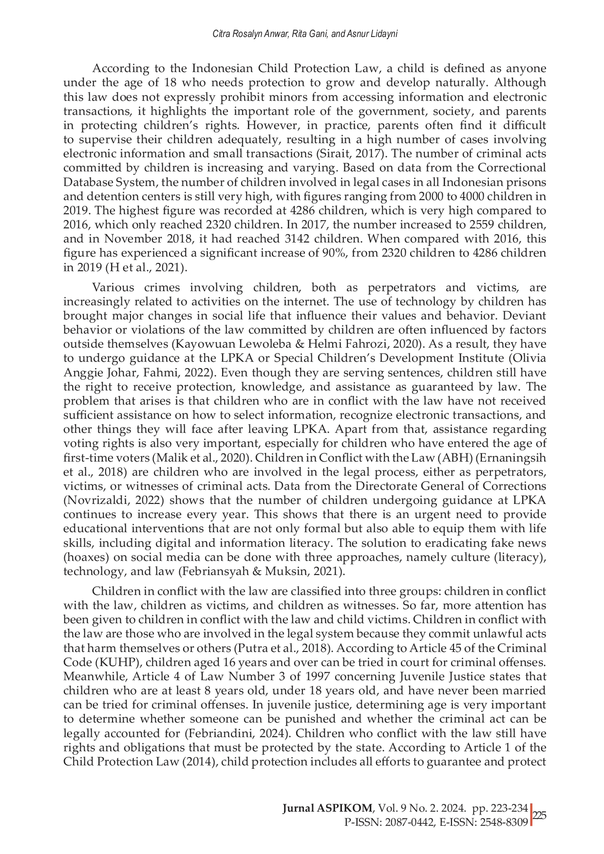 JURIS Digital communication education for children in conflict with the law ABH at LPKA class II Maros in the Sekolah Kebangsaan Program