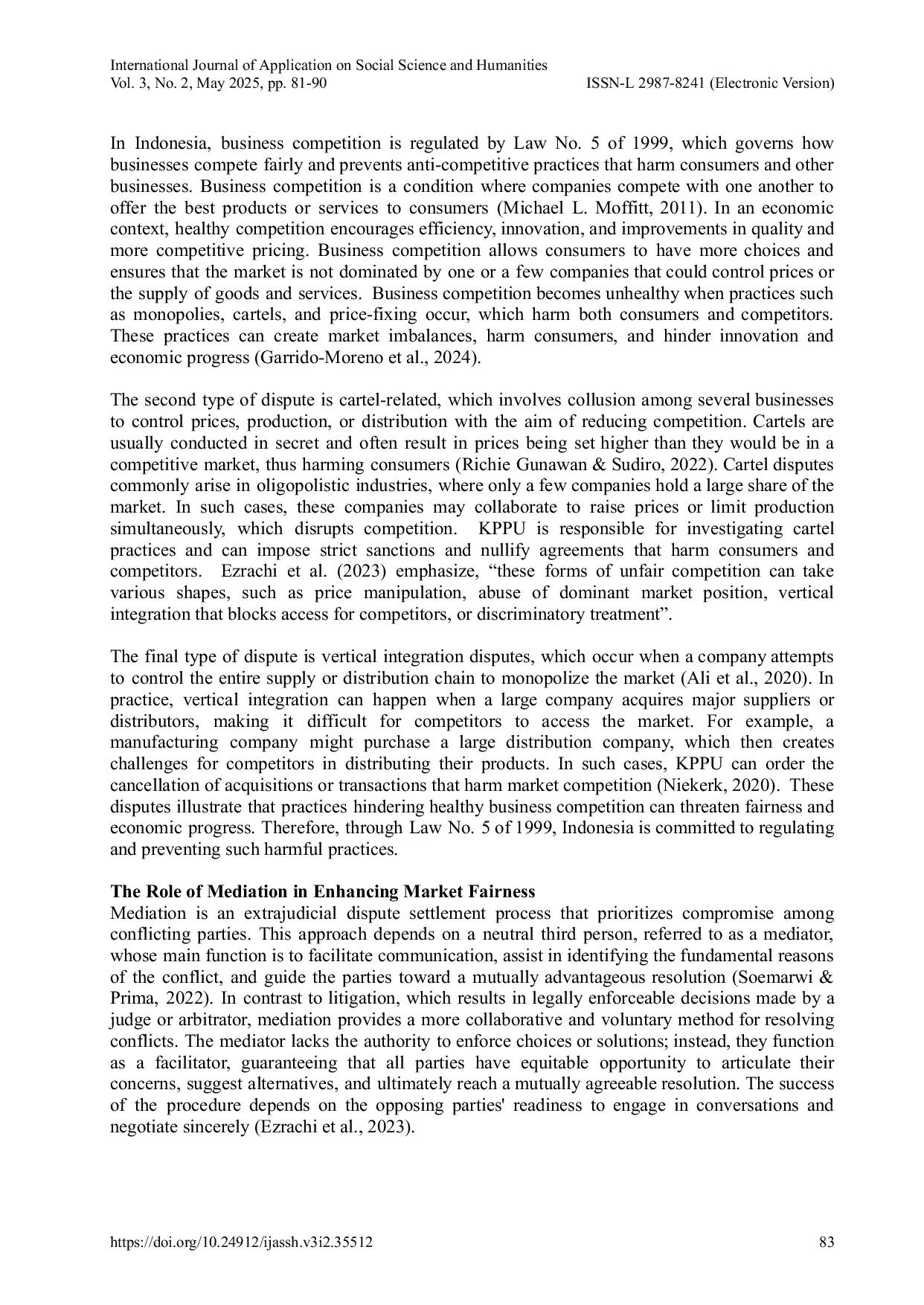 JURIS Strengthening Market Fairness The Role of Mediation in Resolving Competition Disputes