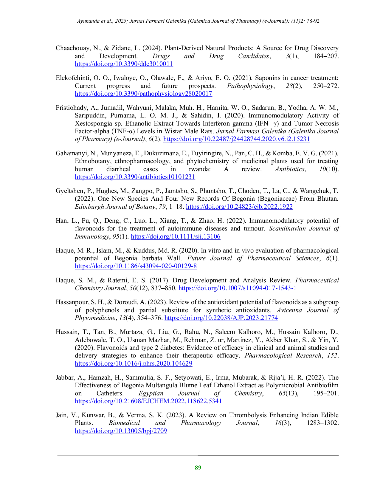 JURIS Genus Begoniaceae A Review of Phytochemical and Pharmacological Activity