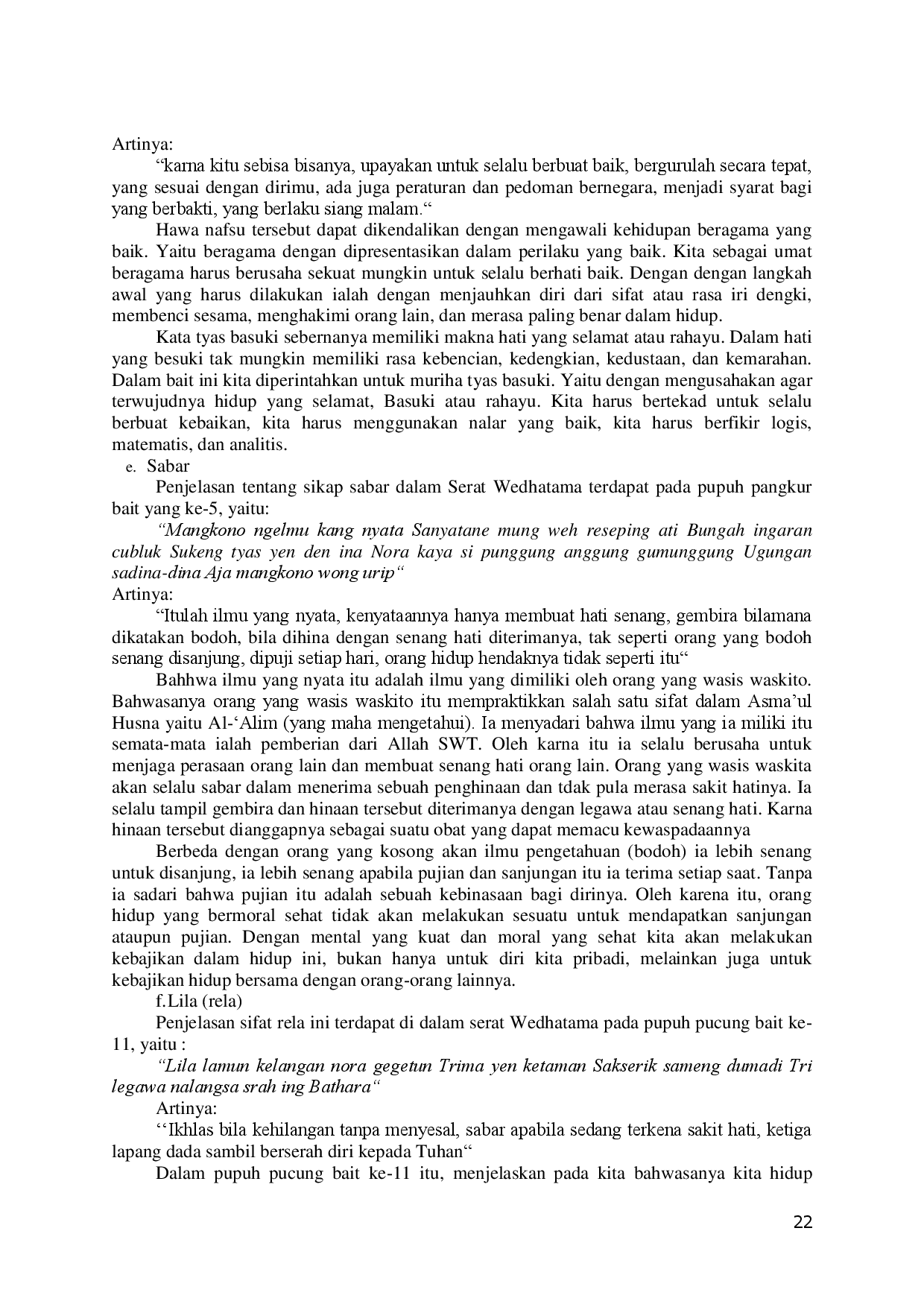 juris Internalisasi Pendidikan Akhlak Dalam Serat Wedhatama Karya K G P A A Mangkunegara Iv