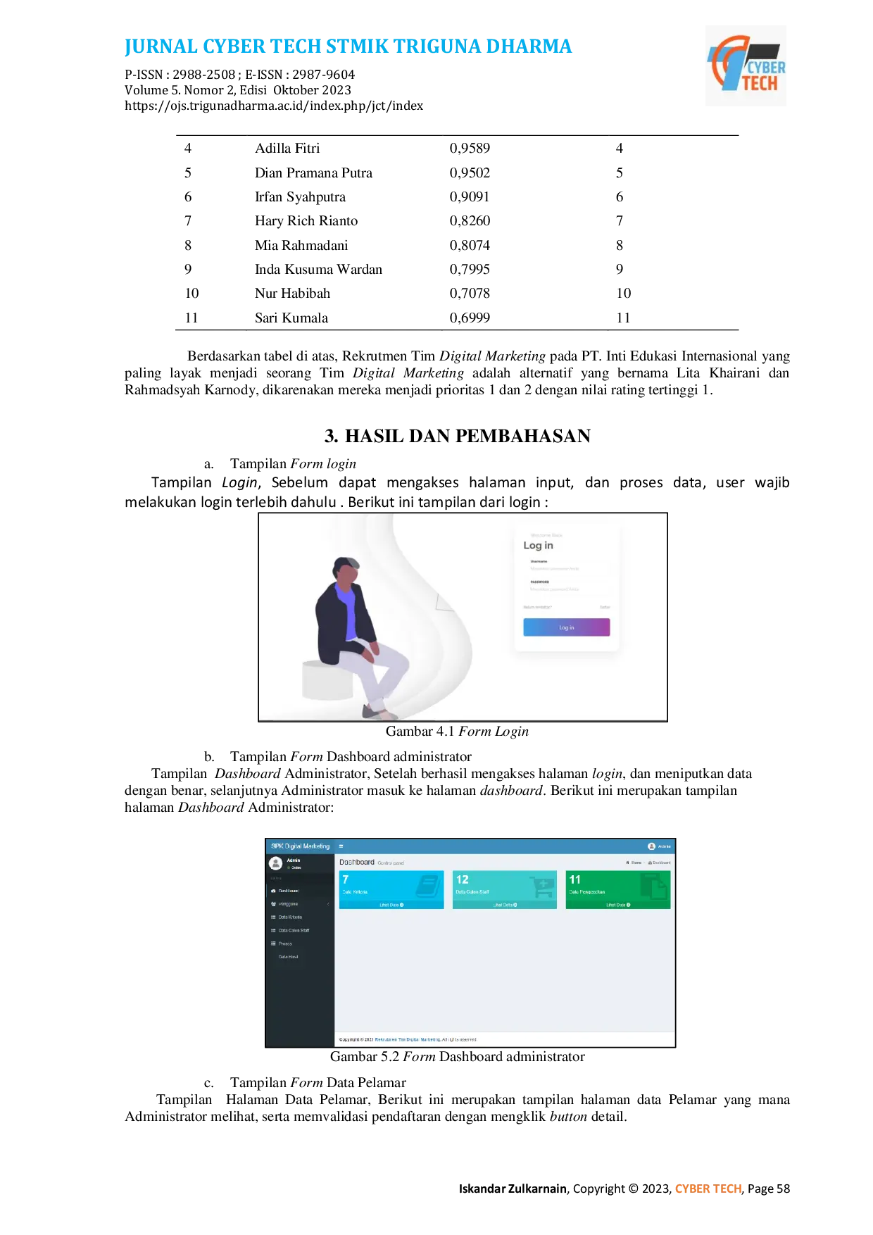 JURIS Sistem Pendukung Keputusan Dalam Rekrutmen Tim Digital Marketing Di PT Inti Edukasi Internasional Menggunakan Metode ARAS Additive Ratio Assesment
