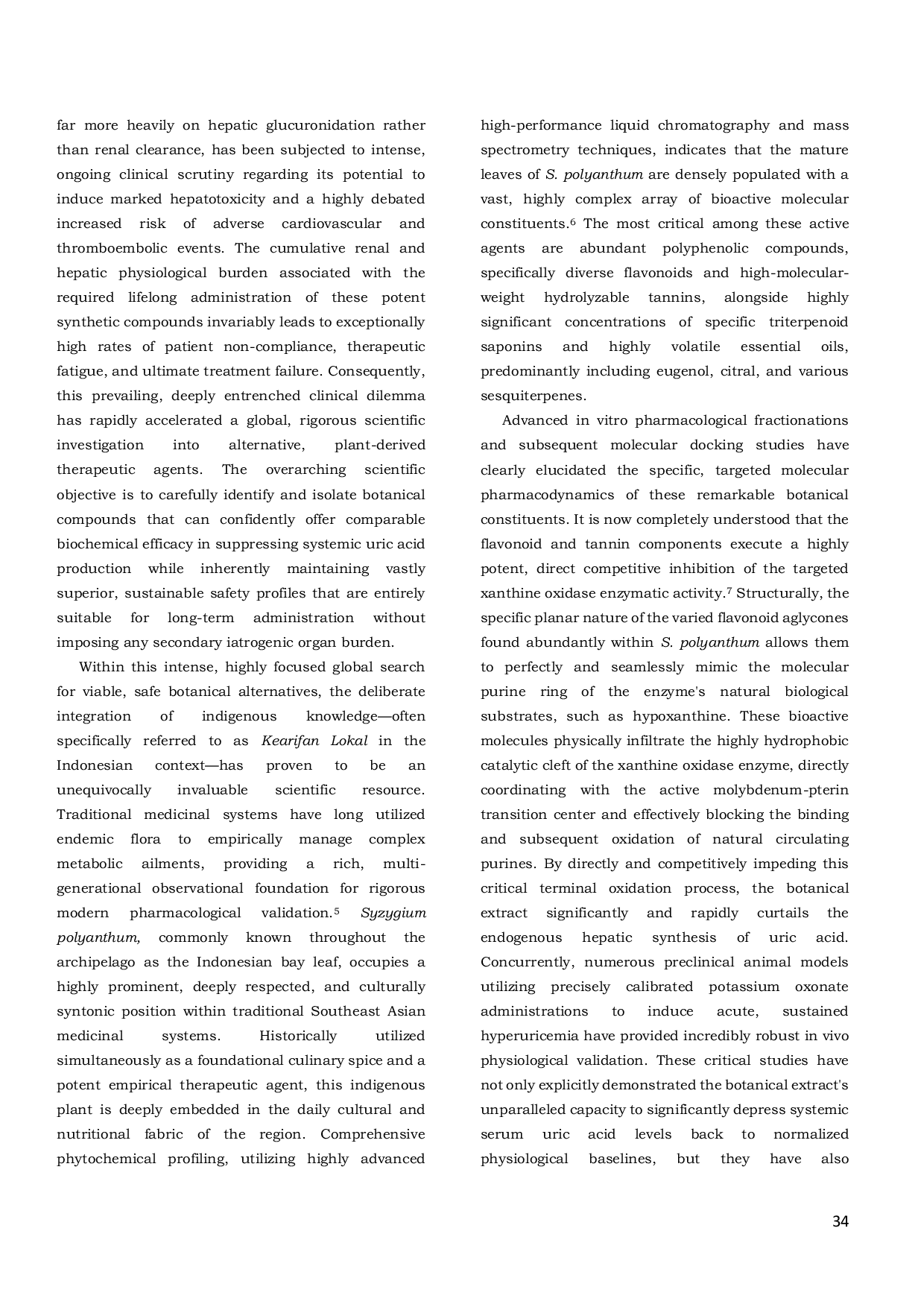 JURIS Short Term Clinical Effects of Standardized Syzygium polyanthum Bay Leaf Tea Infusion on Serum Uric Acid Modulation in Hyperuricemia A Pilot Trial in Primary Care
