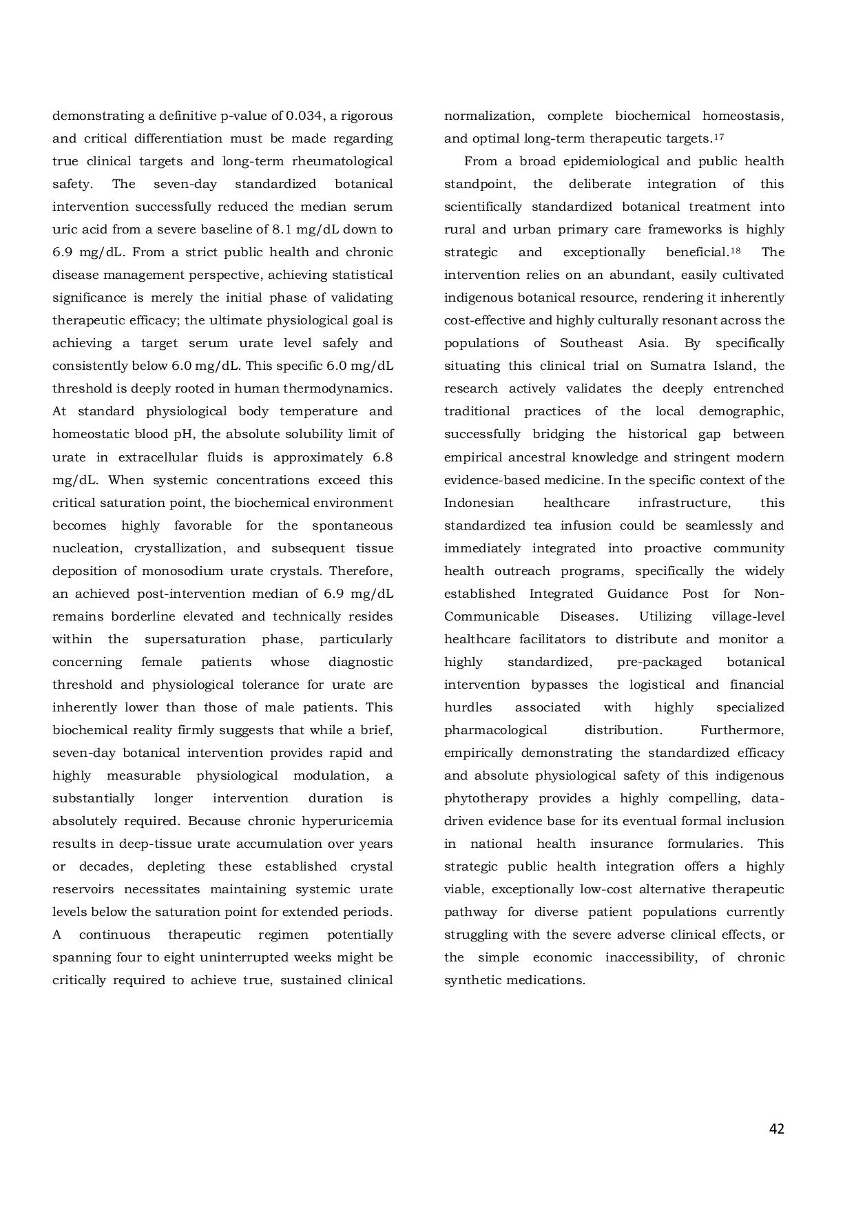 JURIS Short Term Clinical Effects of Standardized Syzygium polyanthum Bay Leaf Tea Infusion on Serum Uric Acid Modulation in Hyperuricemia A Pilot Trial in Primary Care