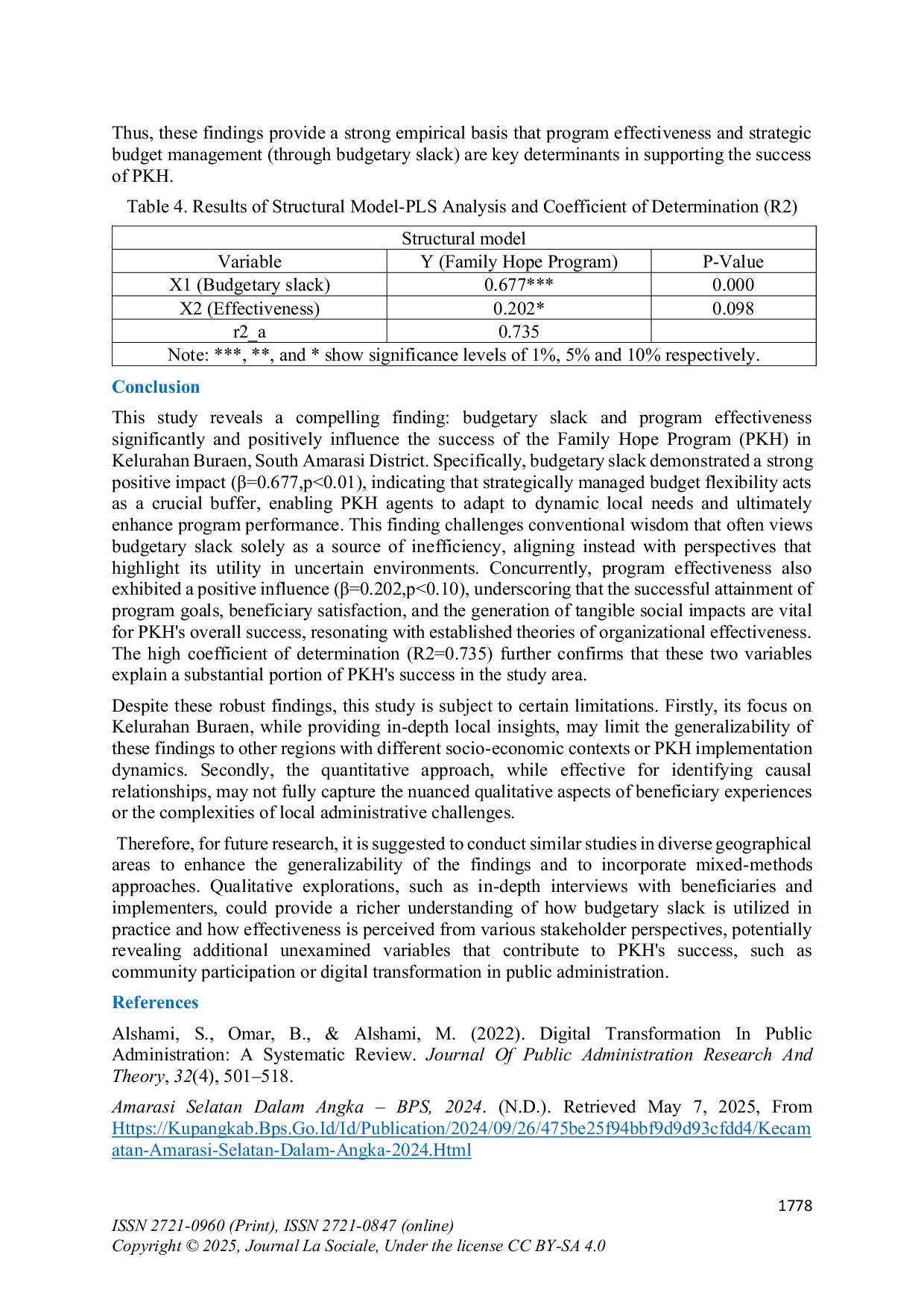 JURIS Analysis of Budgetary Slack Indications in the Implementation Effectiveness of the Family Hope Program