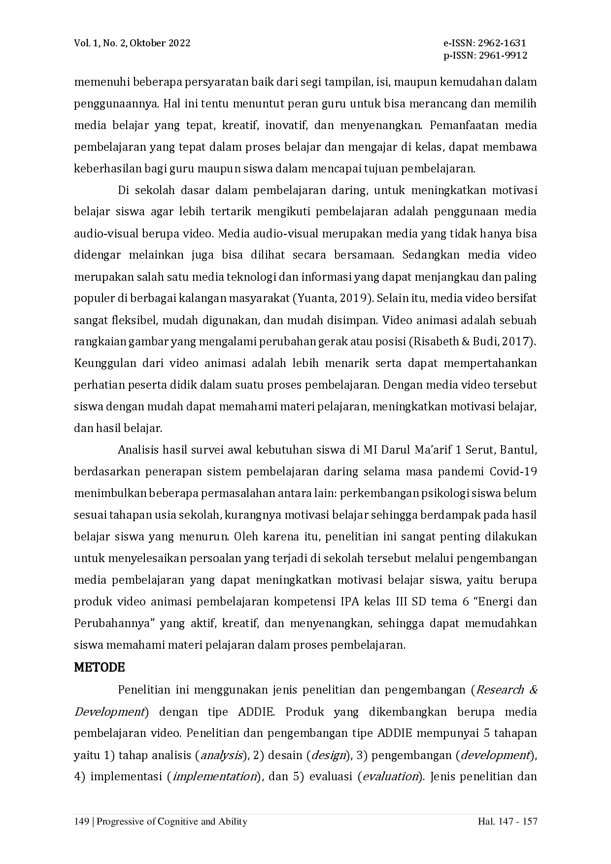 juris Pengembangan Media Pembelajaran Video Kelas III Tema 6 Energi Perubahannya di Sekolah Dasar