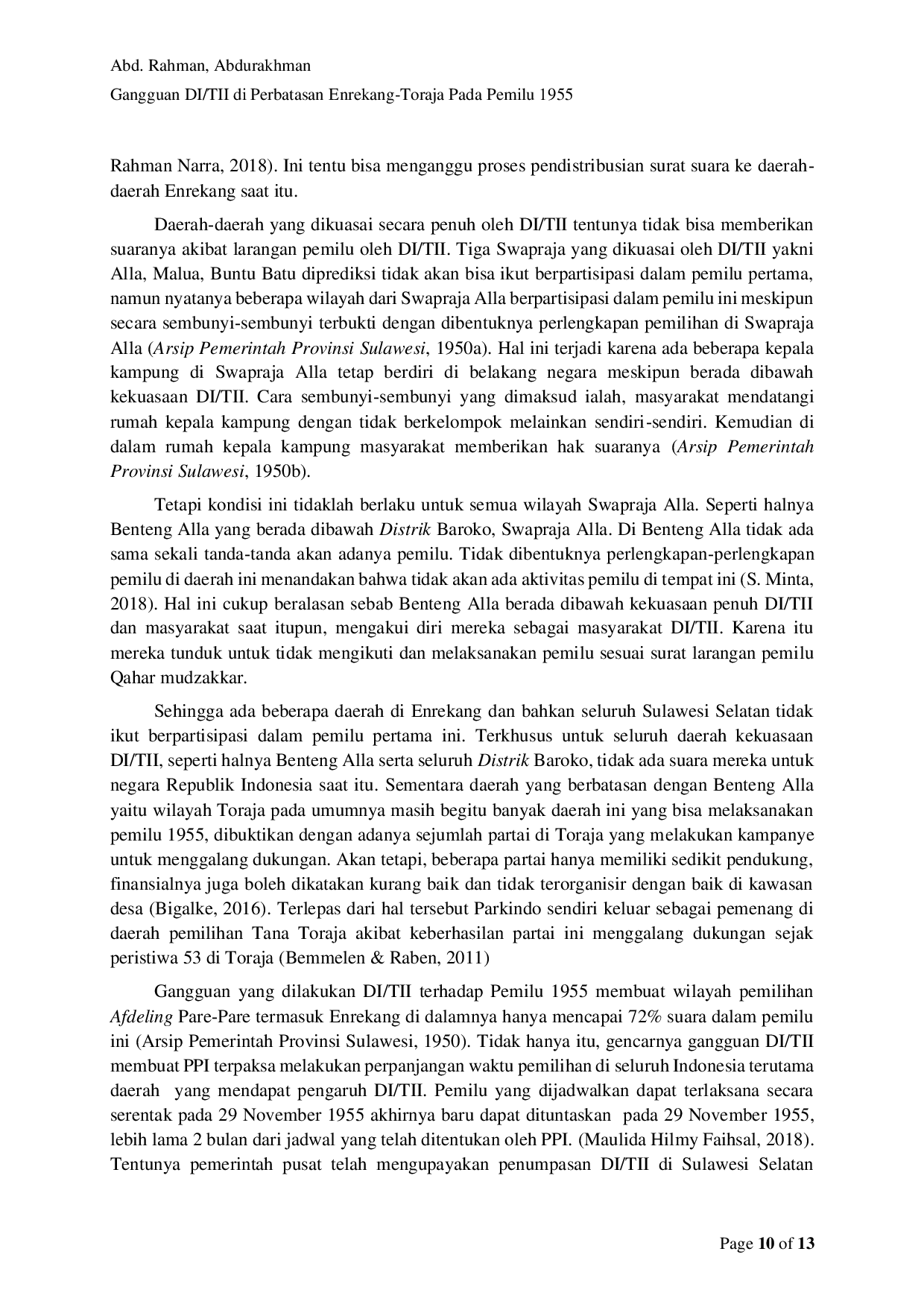 JURIS Gangguan DI TII di Perbatasan Enrekang Toraja Pada Pemilu 1955