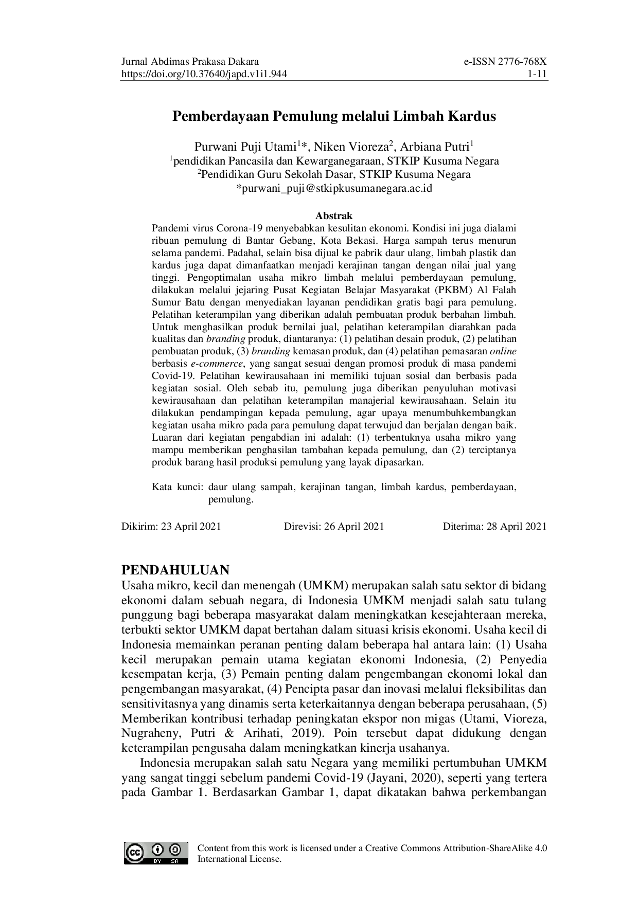 JURIS Pemberdayaan Pemulung melalui Limbah Kardus