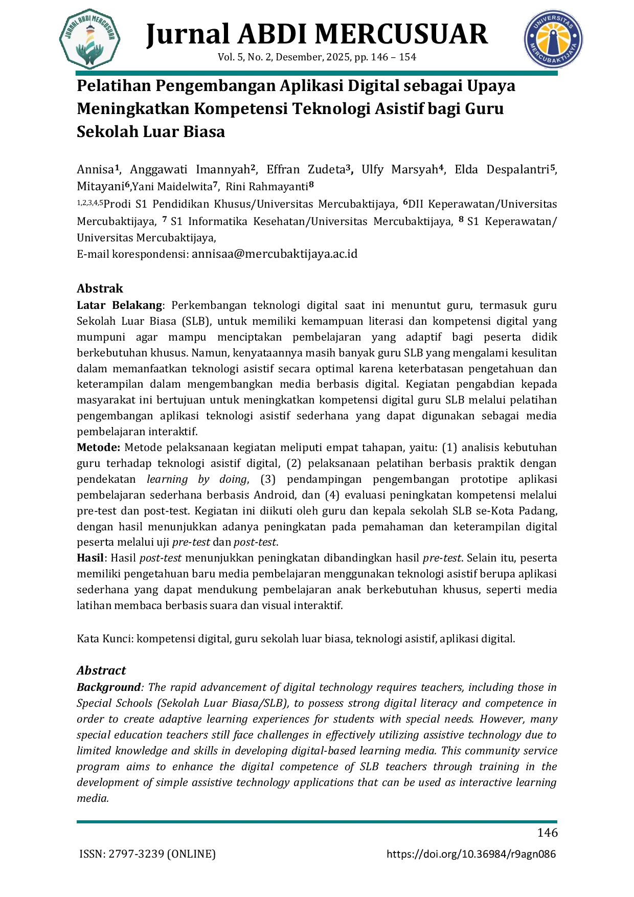 JURIS Pelatihan Pengembangan Aplikasi Digital sebagai Upaya Meningkatkan Kompetensi Teknologi Asistif bagi Guru Sekolah Luar Biasa